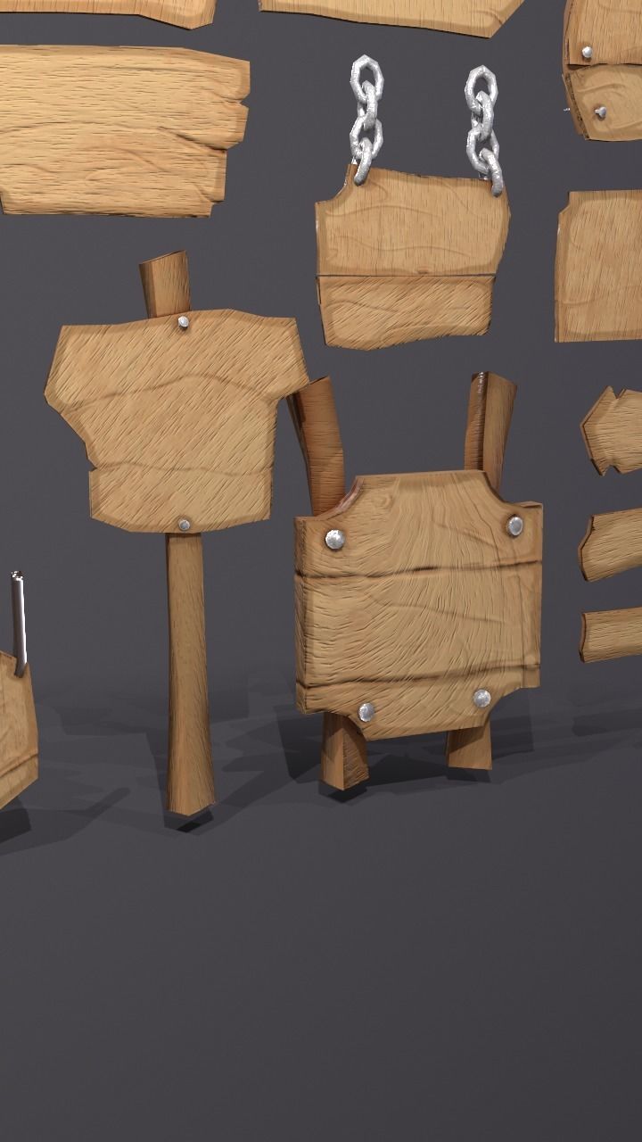 FANTASY Sign pack Low-poly 3D model_5