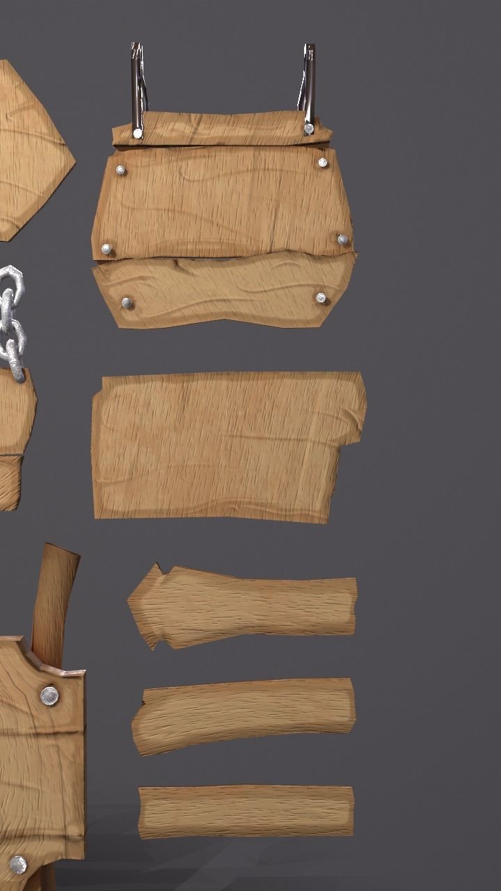 FANTASY Sign pack Low-poly 3D model_11