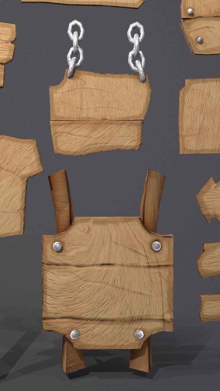 FANTASY Sign pack Low-poly 3D model_8