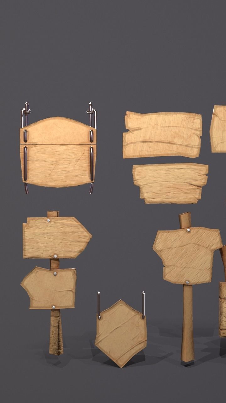 FANTASY Sign pack Low-poly 3D model_3