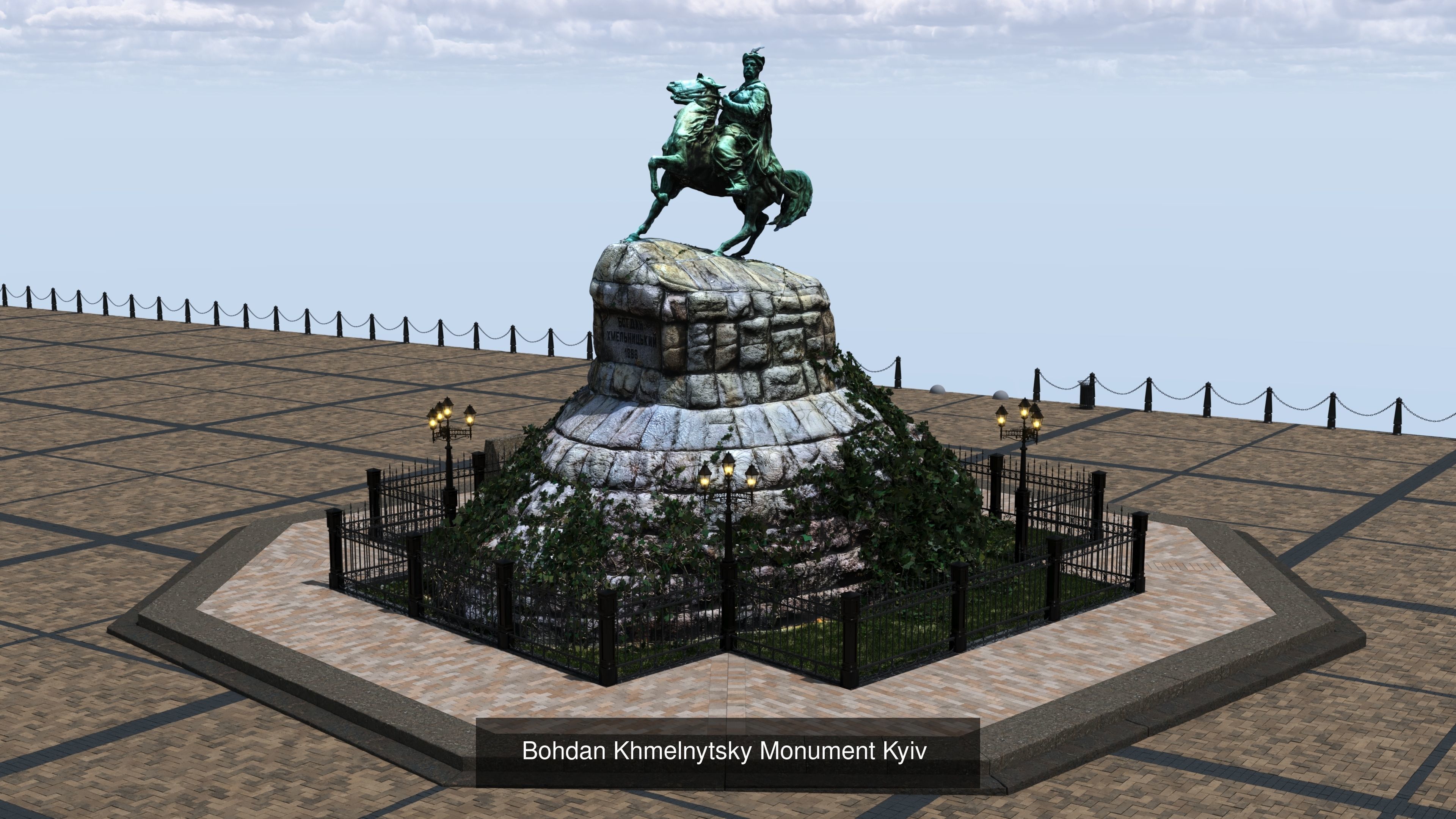 Kyiv city Ukraine Sophia Square Saint Sophia Cathedral 3D Model Collection_3