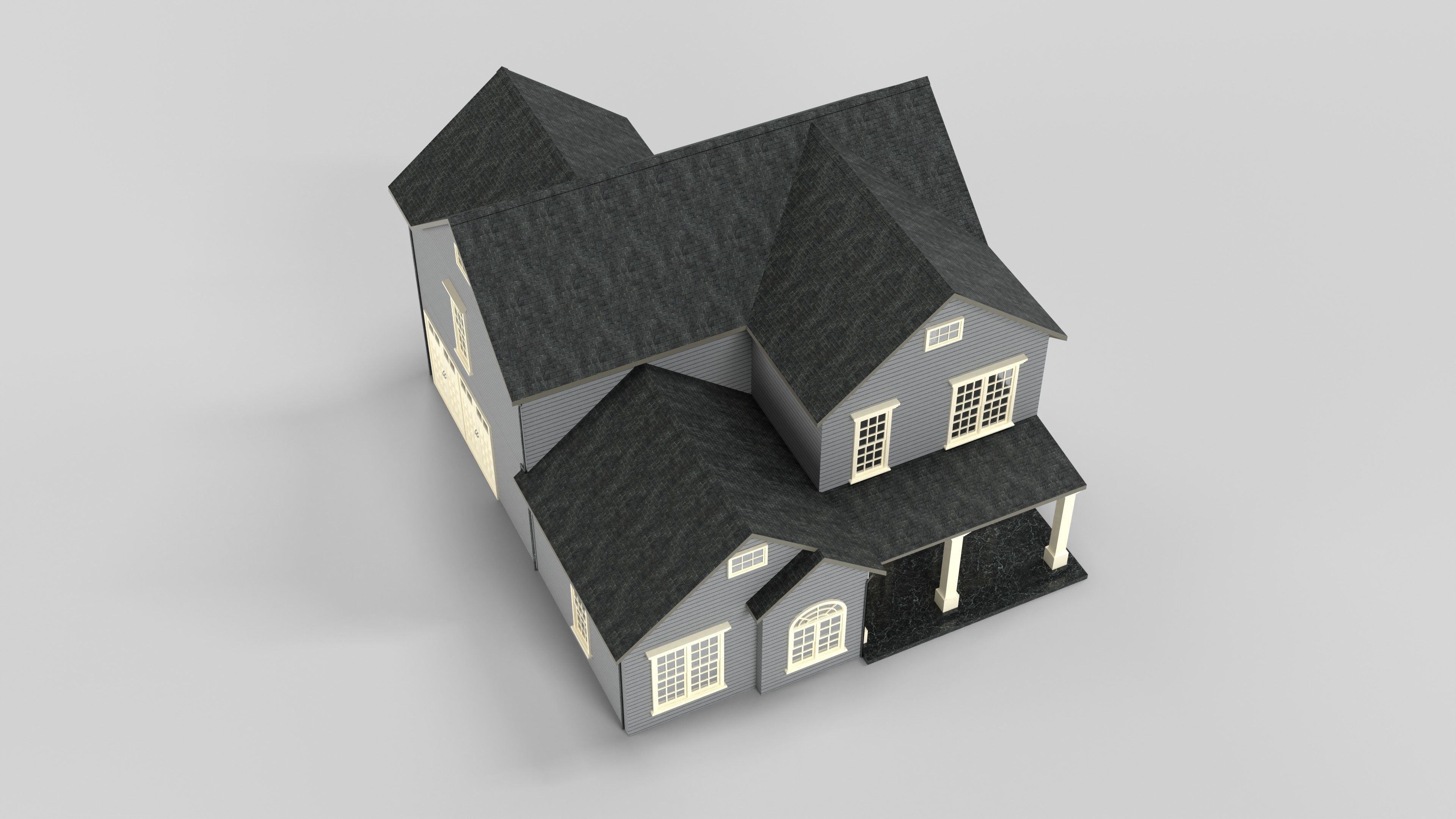 British House Design 03T2 Low-poly 3D model_5