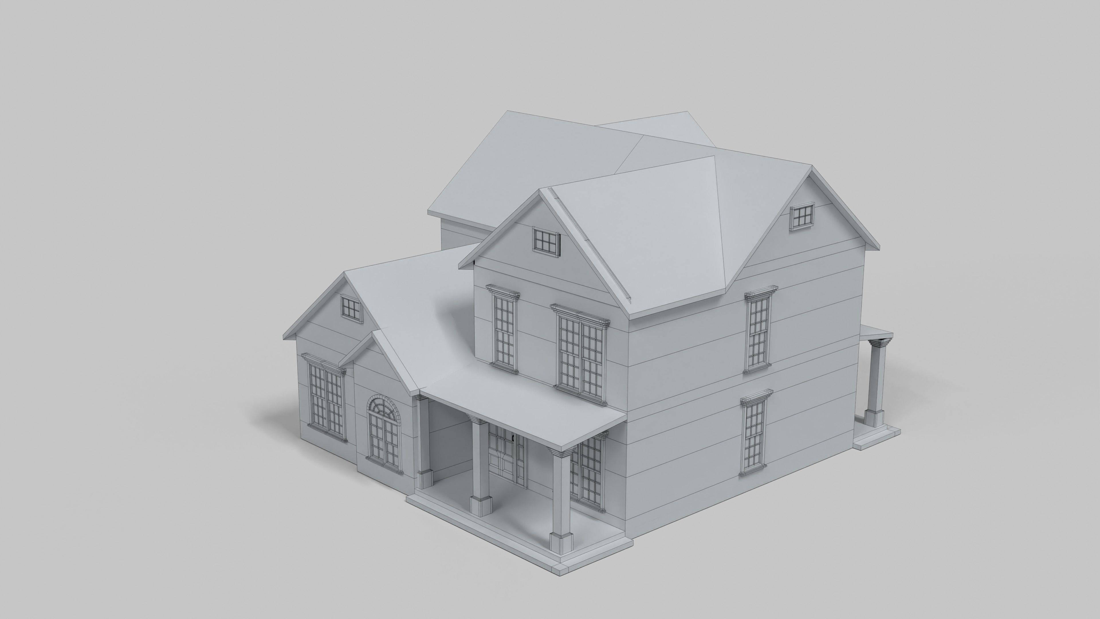 British House Design 03T2 Low-poly 3D model_8