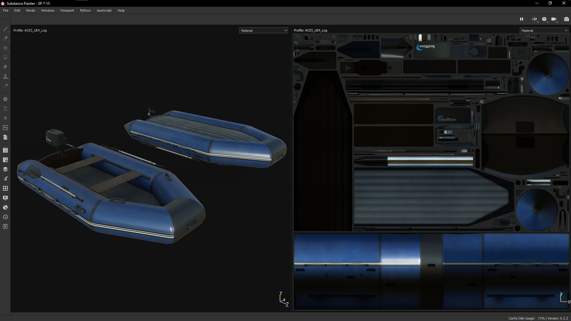 Inflatable Boat Low-poly 3D model_15