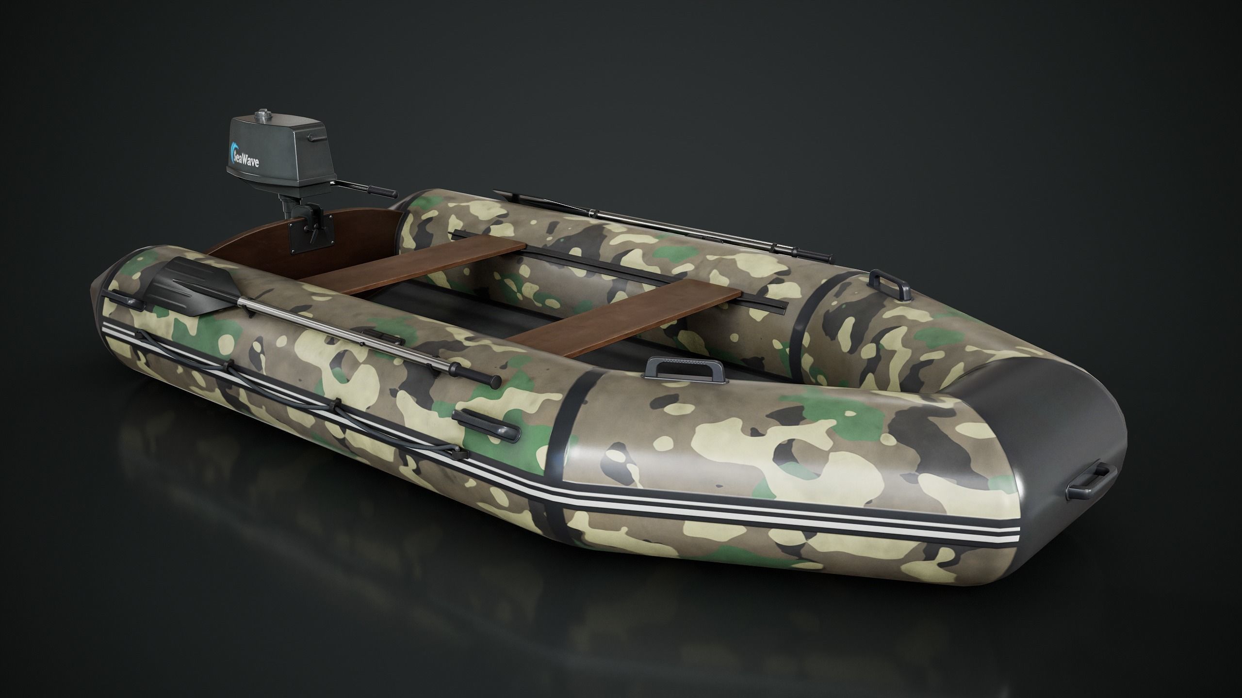 Inflatable Boat Low-poly 3D model_12