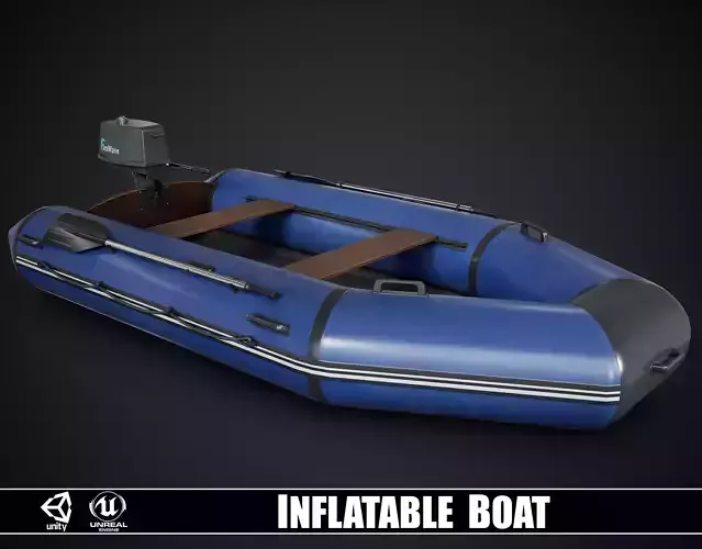 Inflatable Boat Low-poly 3D model
