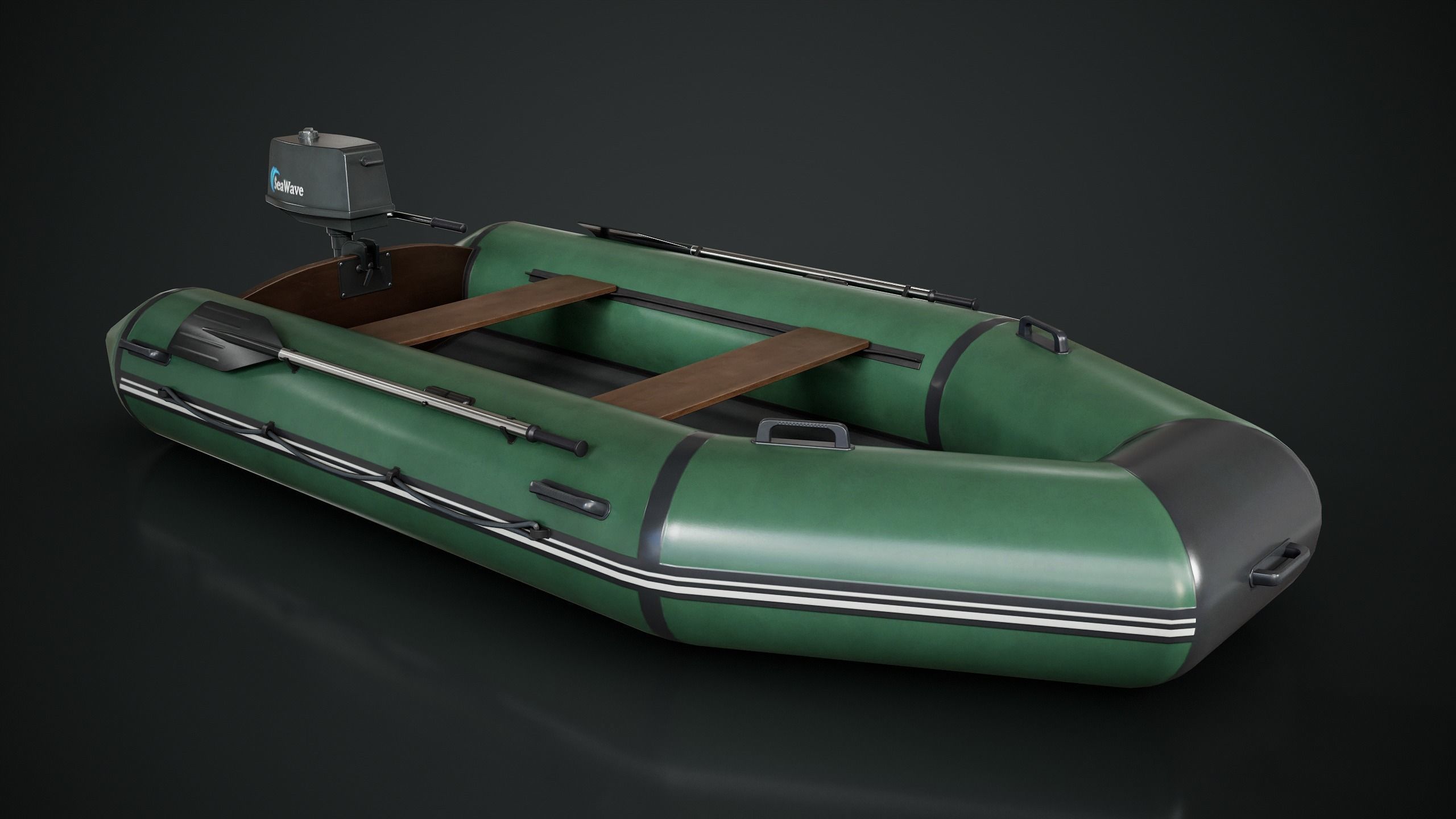 Inflatable Boat Low-poly 3D model_4