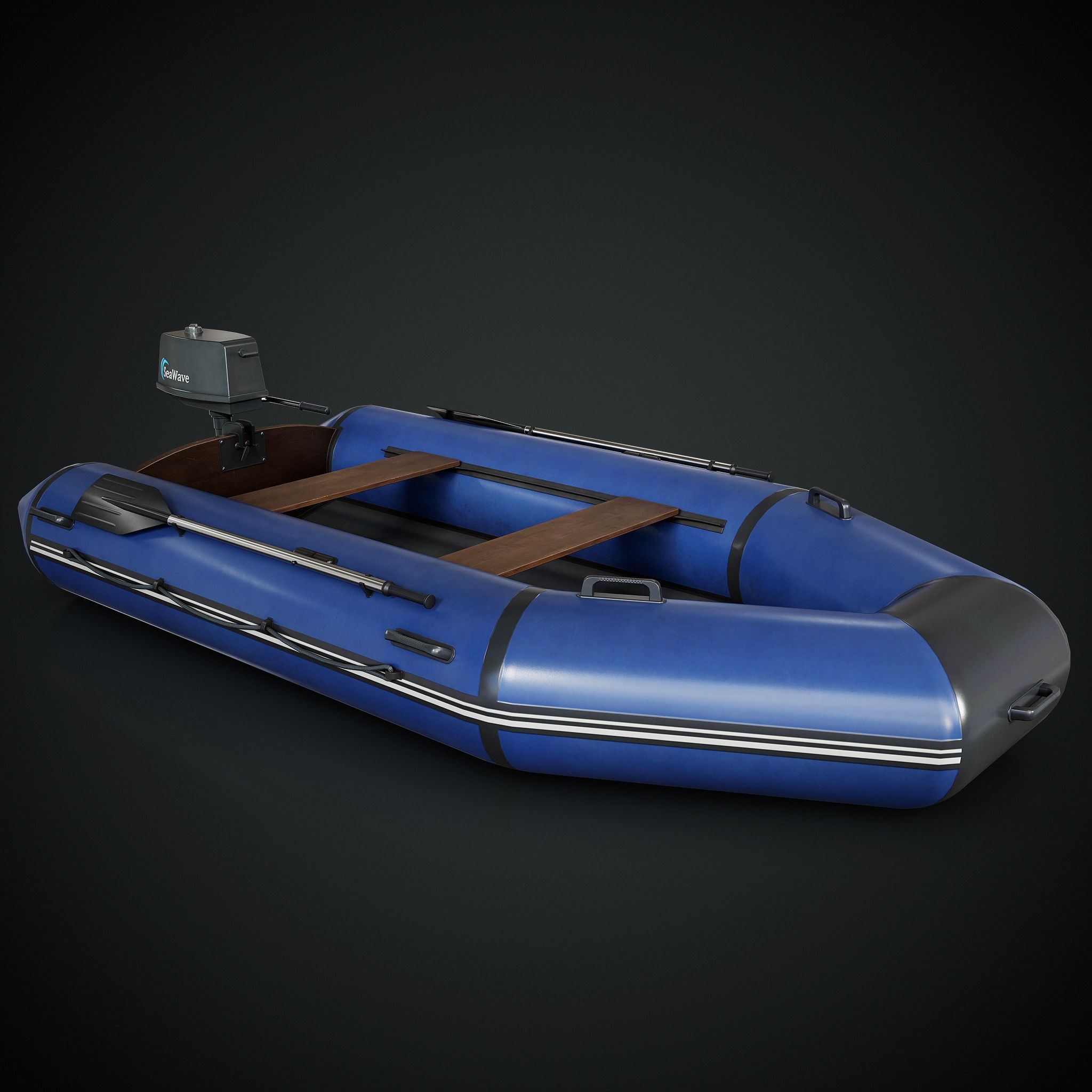 Inflatable Boat Low-poly 3D model_2