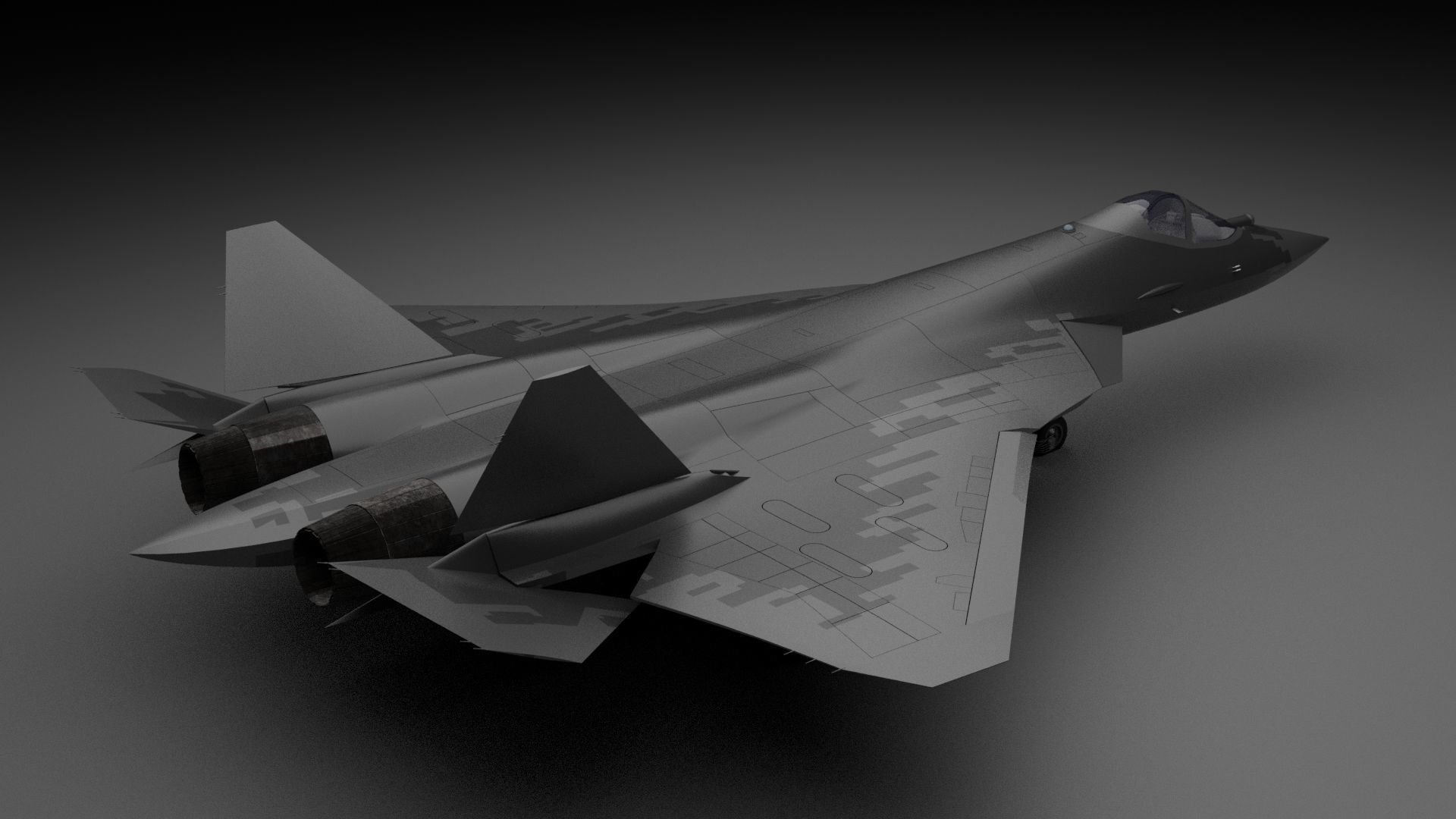 Sukhoi SU-57 5th gen figther jet PAK-FA T50 3D model_3