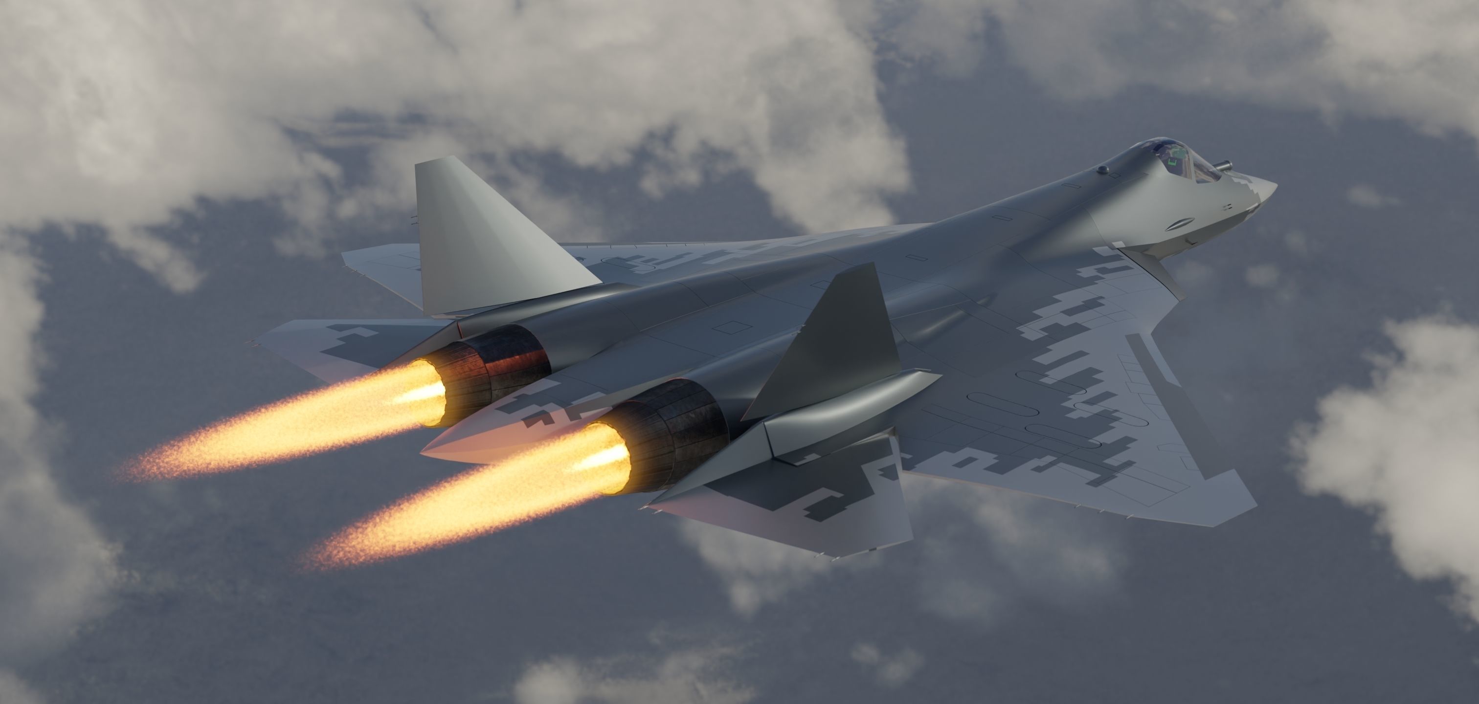 Sukhoi SU-57 5th gen figther jet PAK-FA T50 3D model_2