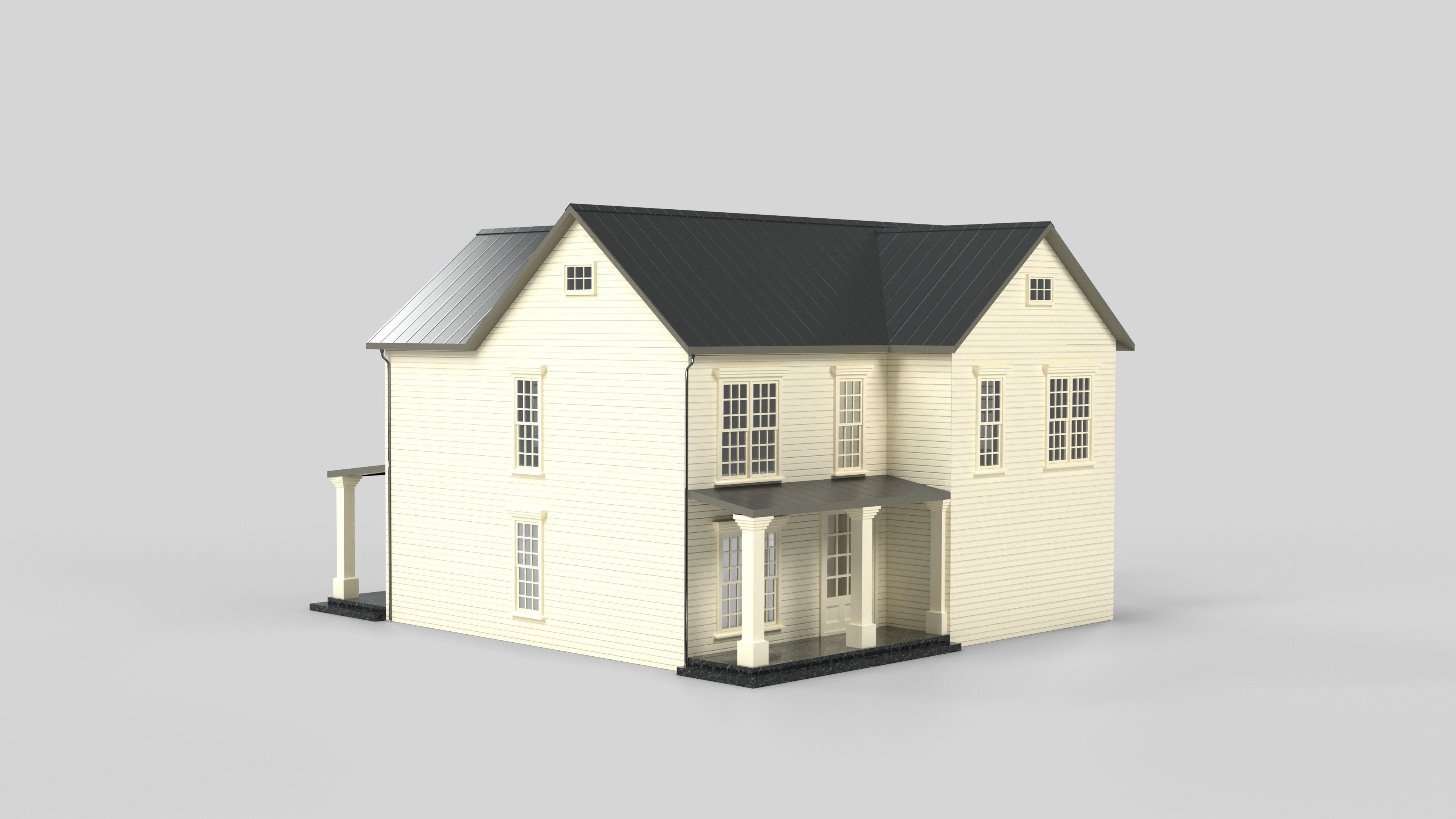 Cottage House Design 03T5 Low-poly 3D model_4