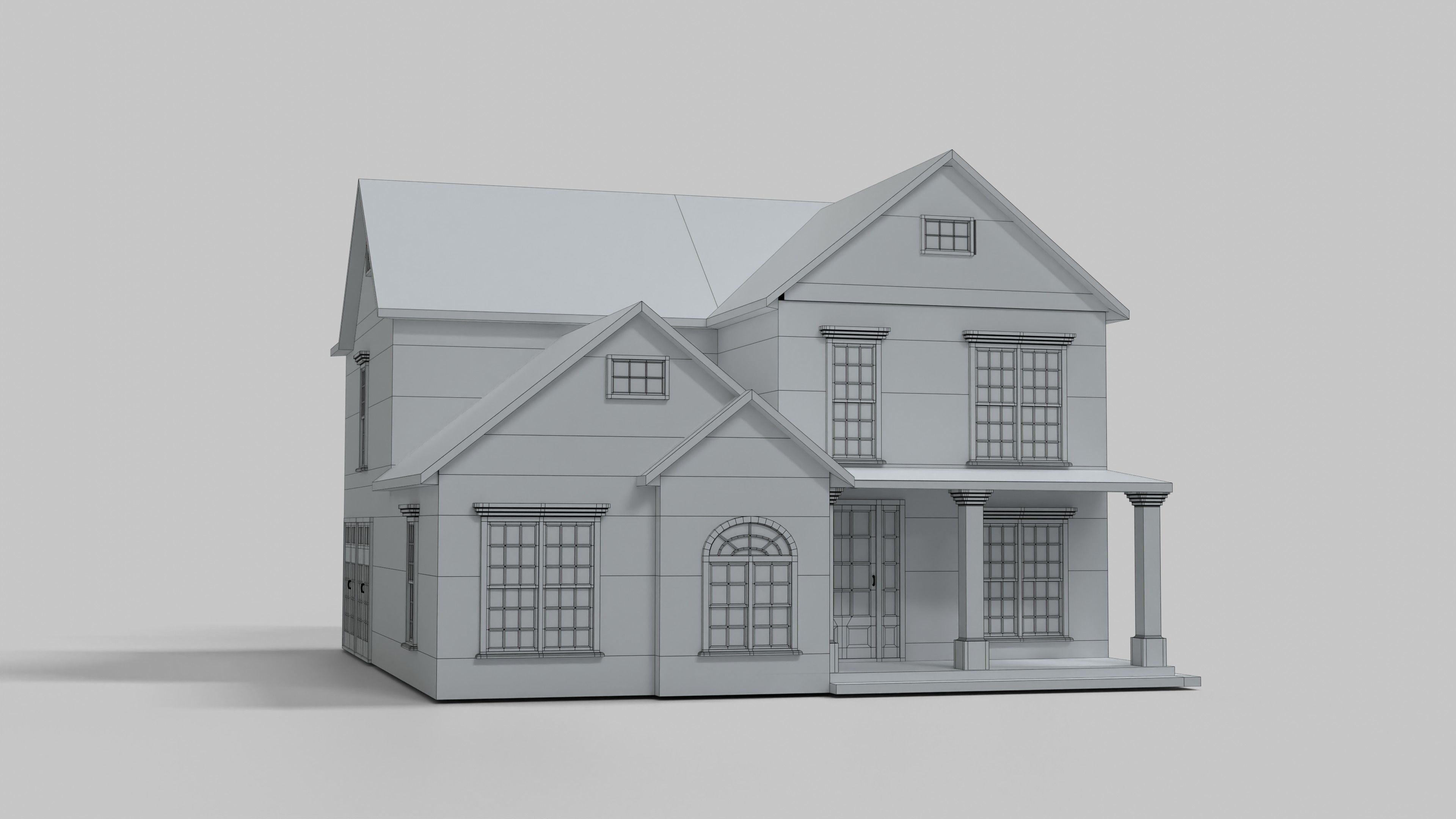 Cottage House Design 03T5 Low-poly 3D model_7