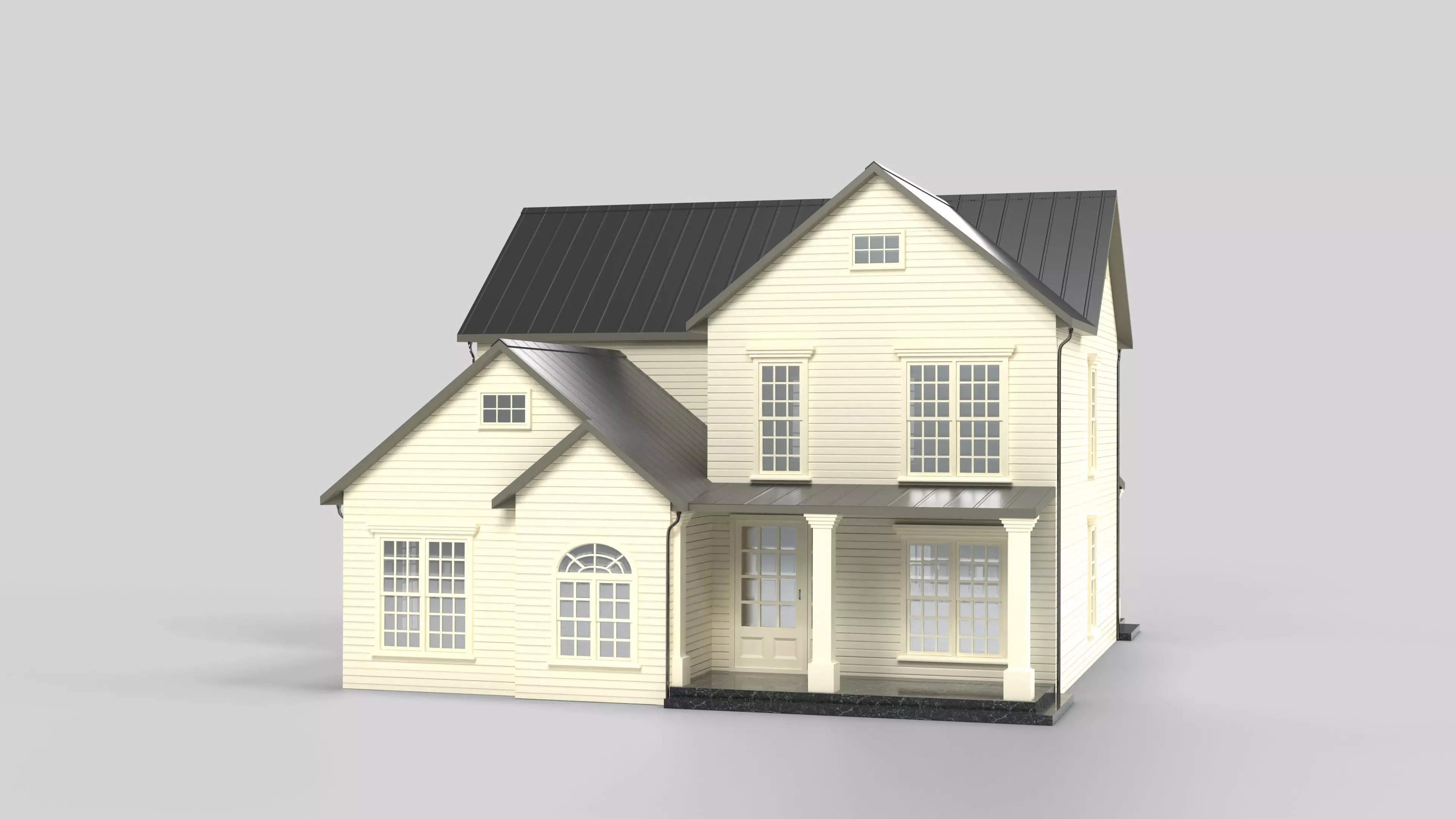 Cottage House Design 03T5 Low-poly 3D model_0