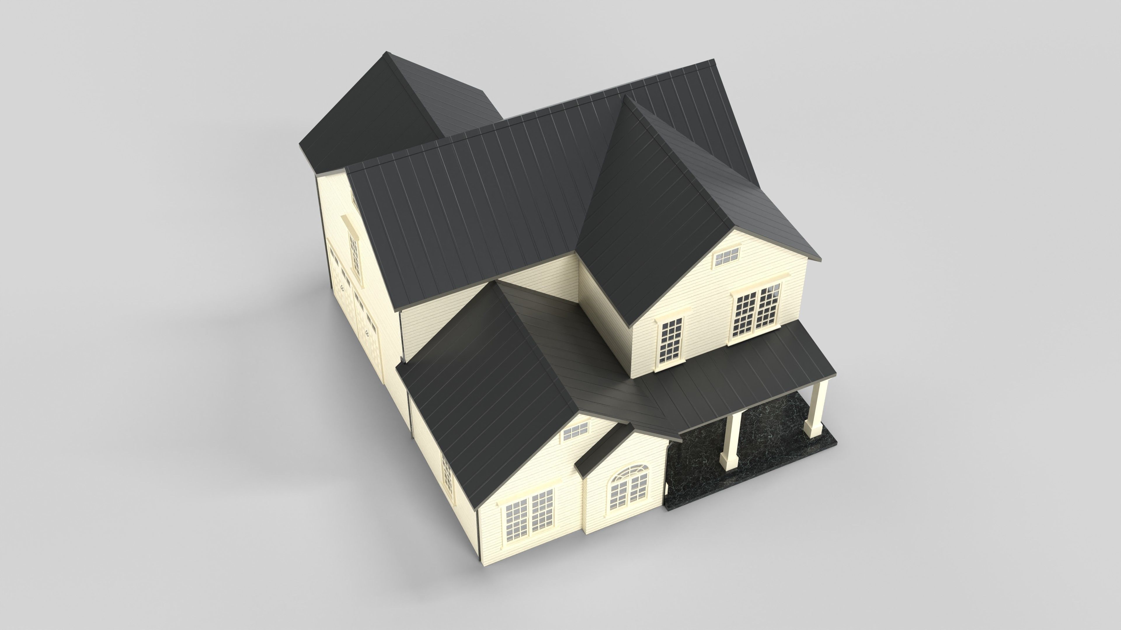 Cottage House Design 03T5 Low-poly 3D model_5