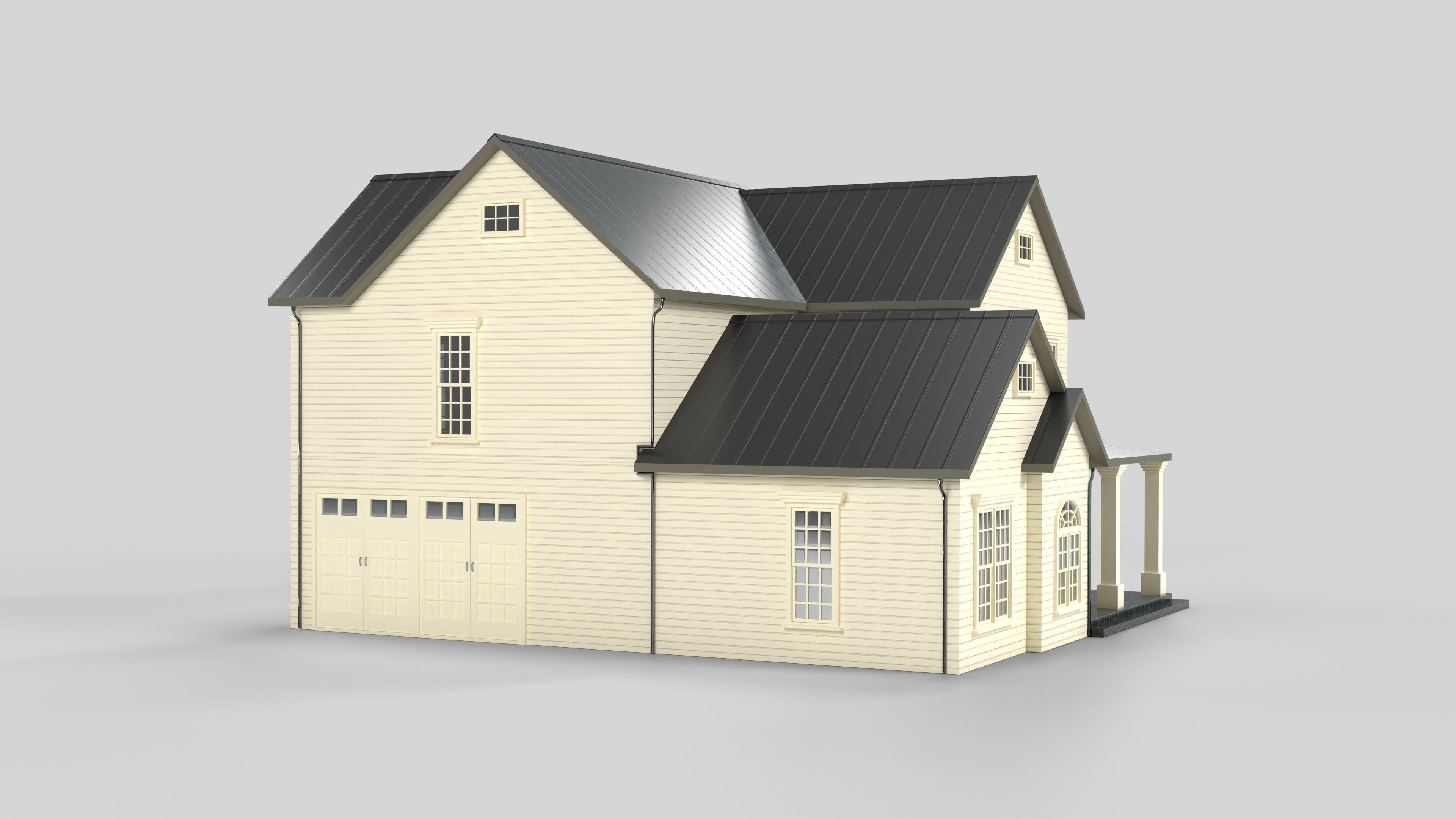 Cottage House Design 03T5 Low-poly 3D model_6