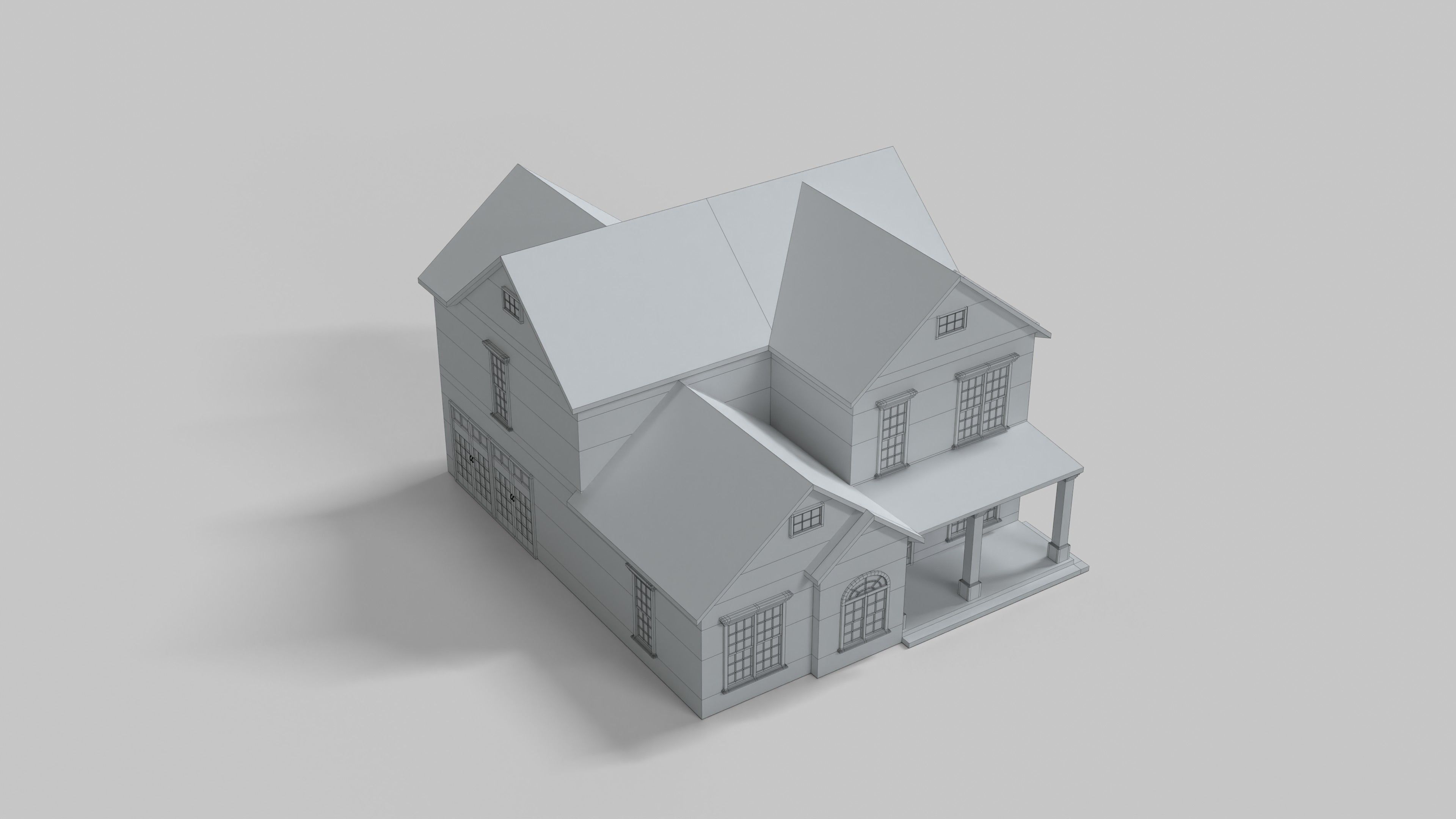 Cottage House Design 03T5 Low-poly 3D model_8