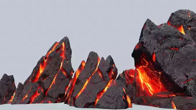 Lava rocks Low-poly 3D model