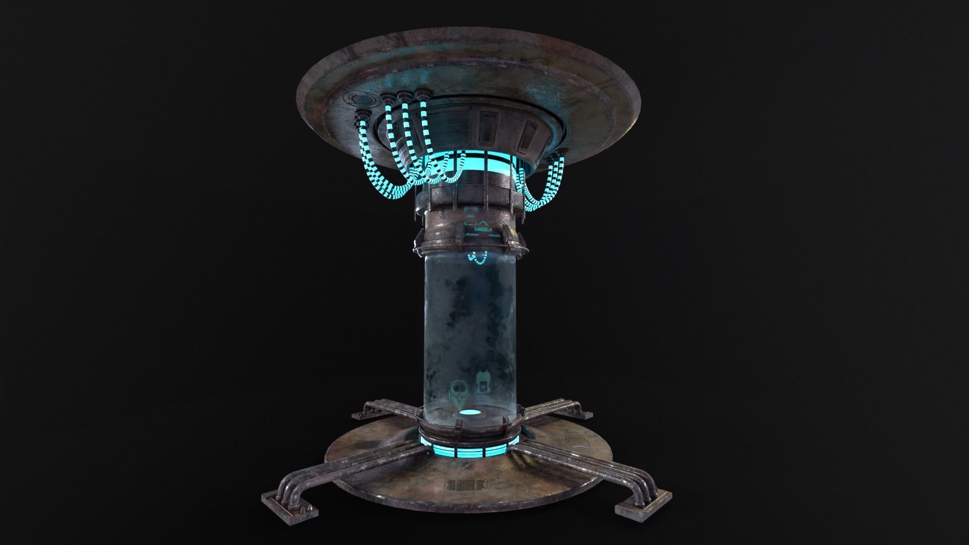 Sci-Fi Bacta Tank Low-poly 3D model_22