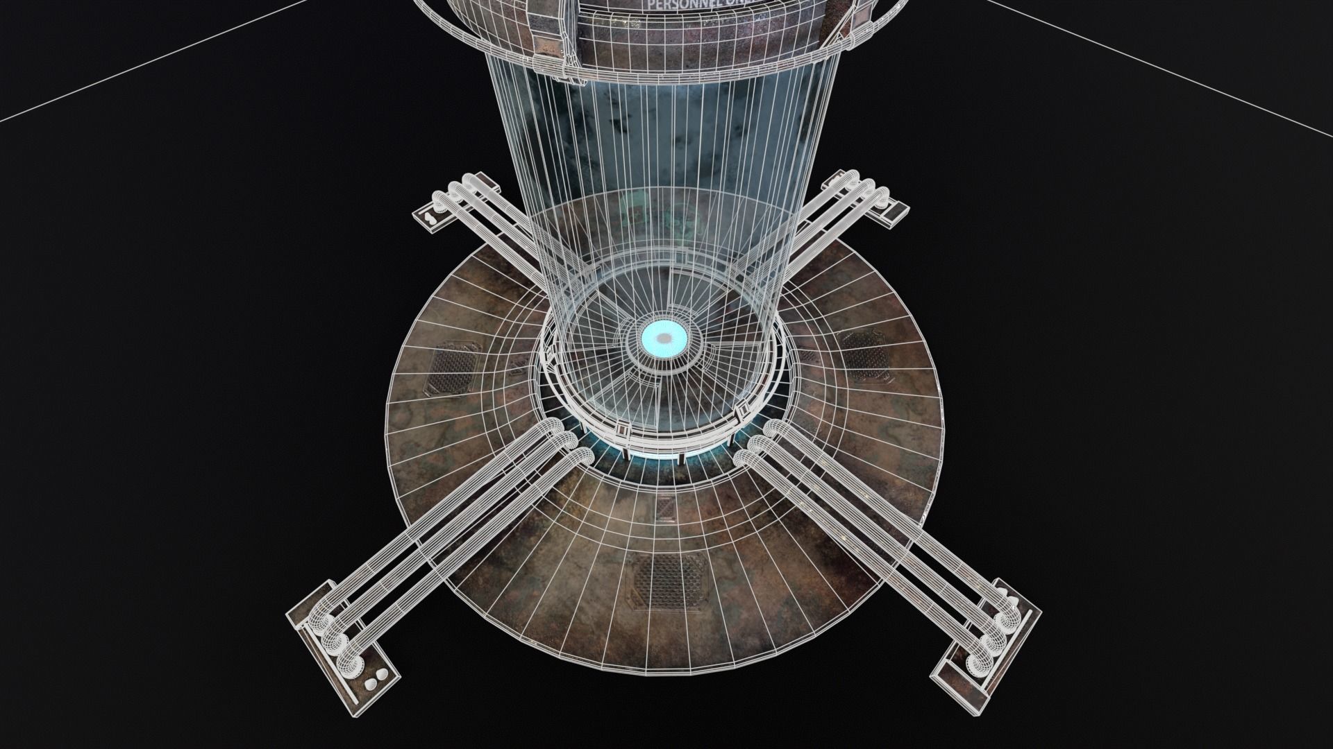 Sci-Fi Bacta Tank Low-poly 3D model_11