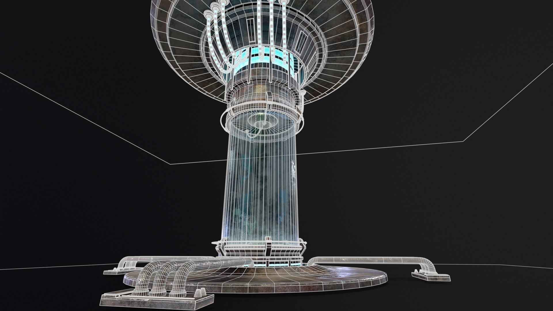 Sci-Fi Bacta Tank Low-poly 3D model_9