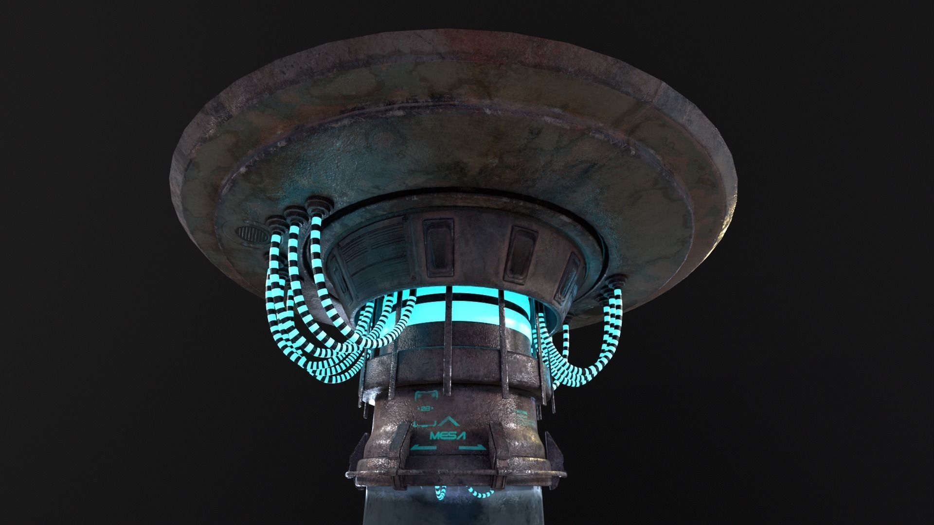 Sci-Fi Bacta Tank Low-poly 3D model_14