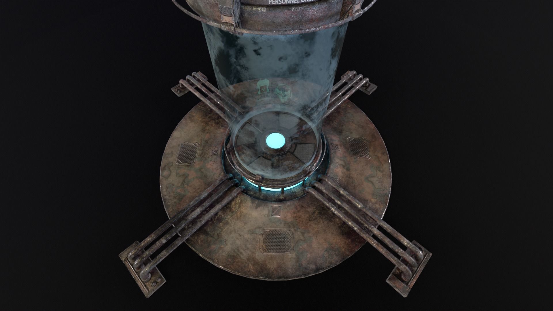 Sci-Fi Bacta Tank Low-poly 3D model_10