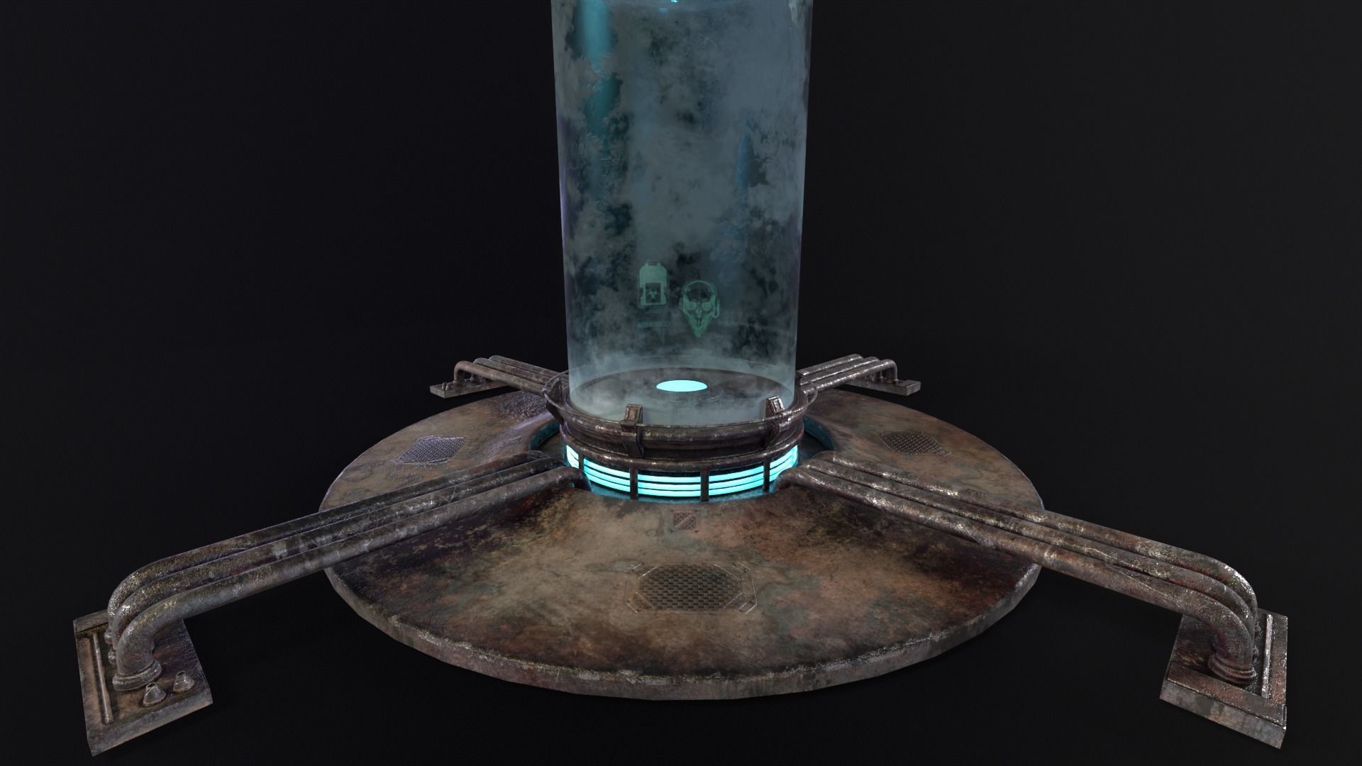 Sci-Fi Bacta Tank Low-poly 3D model_6