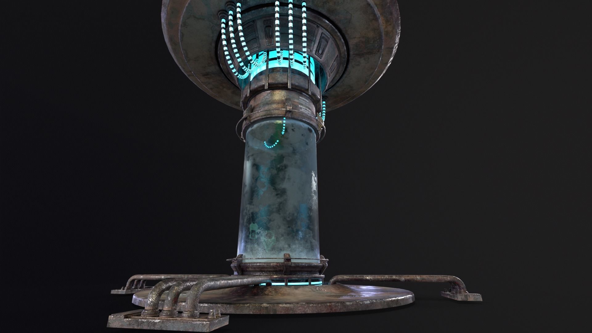 Sci-Fi Bacta Tank Low-poly 3D model_8