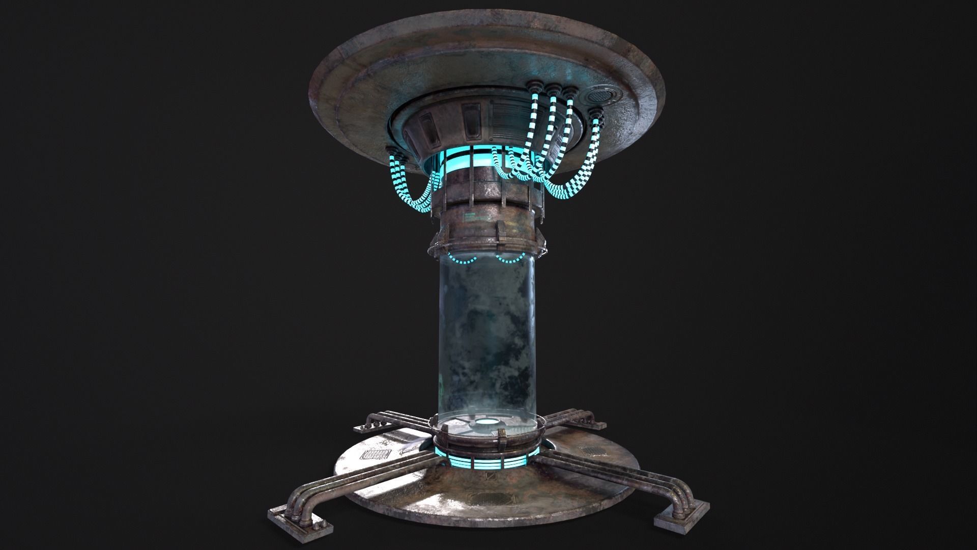 Sci-Fi Bacta Tank Low-poly 3D model_2