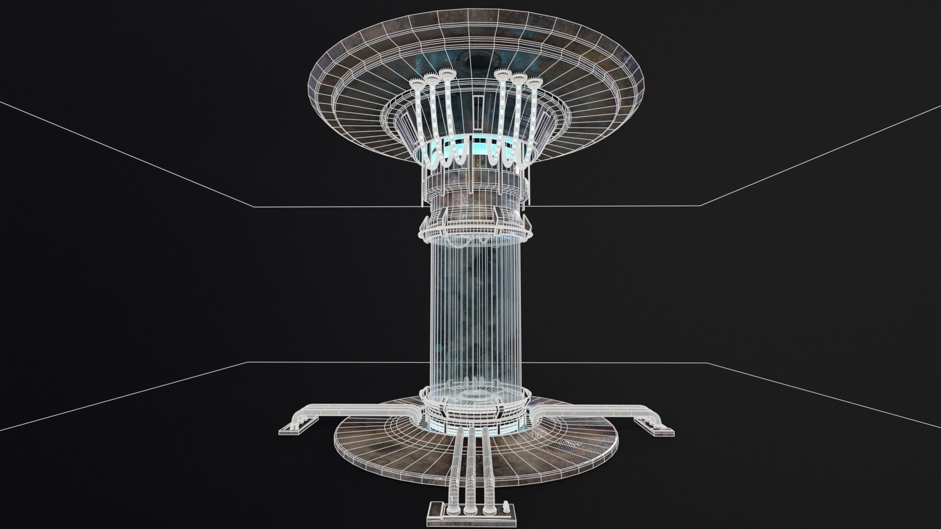 Sci-Fi Bacta Tank Low-poly 3D model_5