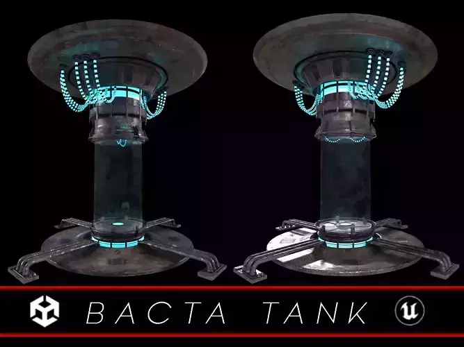 Sci-Fi Bacta Tank  Low-poly 3D model