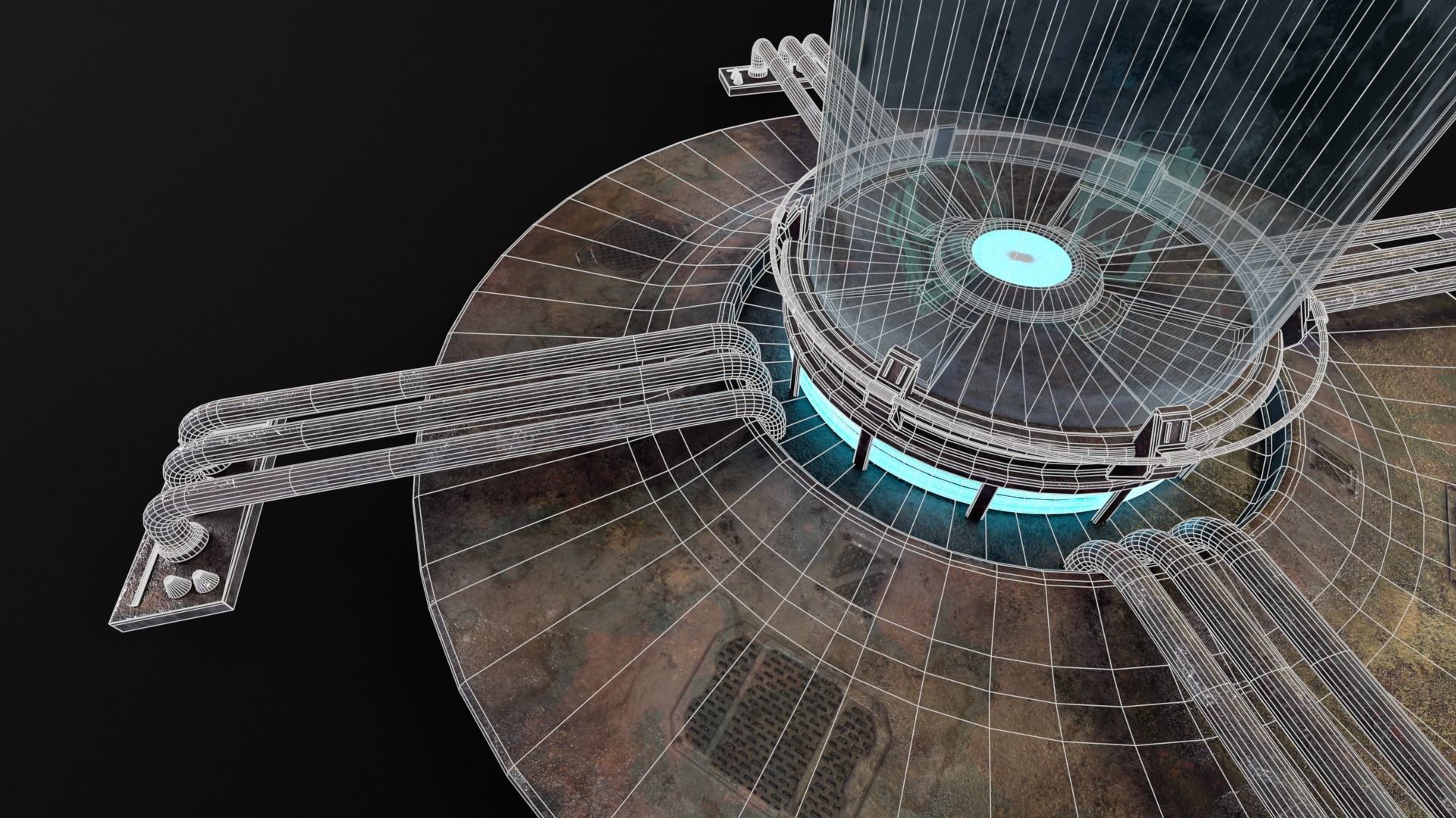 Sci-Fi Bacta Tank Low-poly 3D model_21