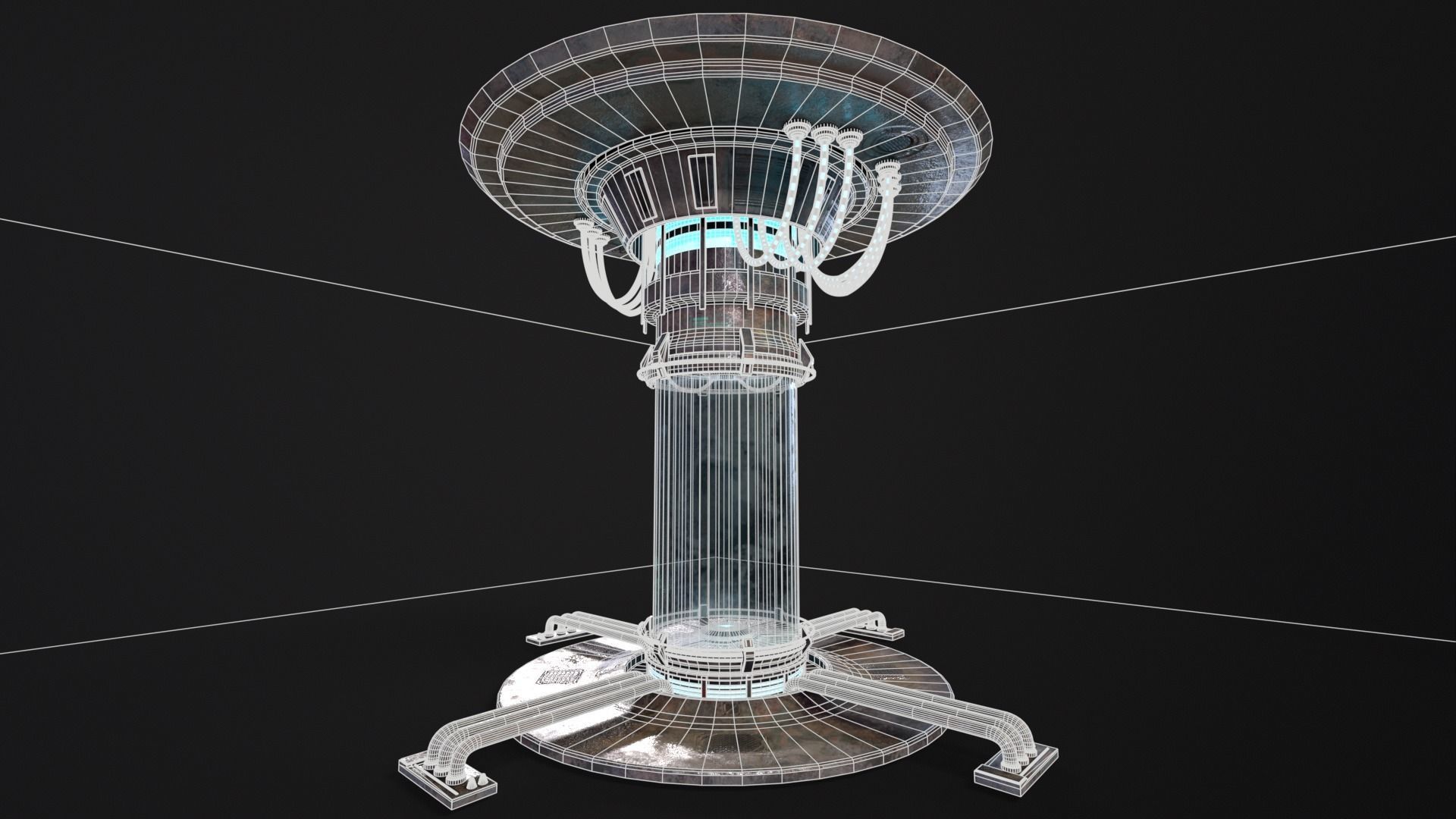 Sci-Fi Bacta Tank Low-poly 3D model_3