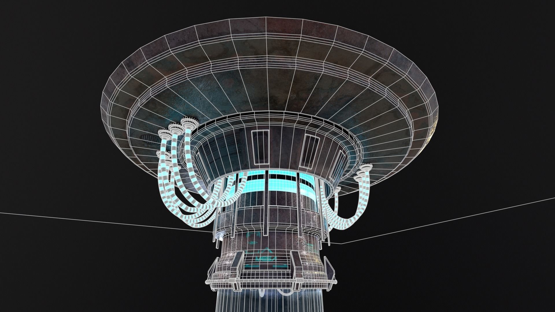 Sci-Fi Bacta Tank Low-poly 3D model_15