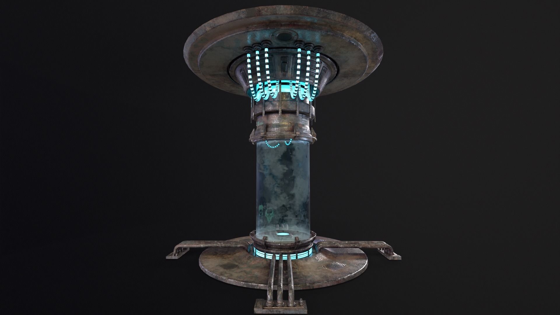 Sci-Fi Bacta Tank Low-poly 3D model_4