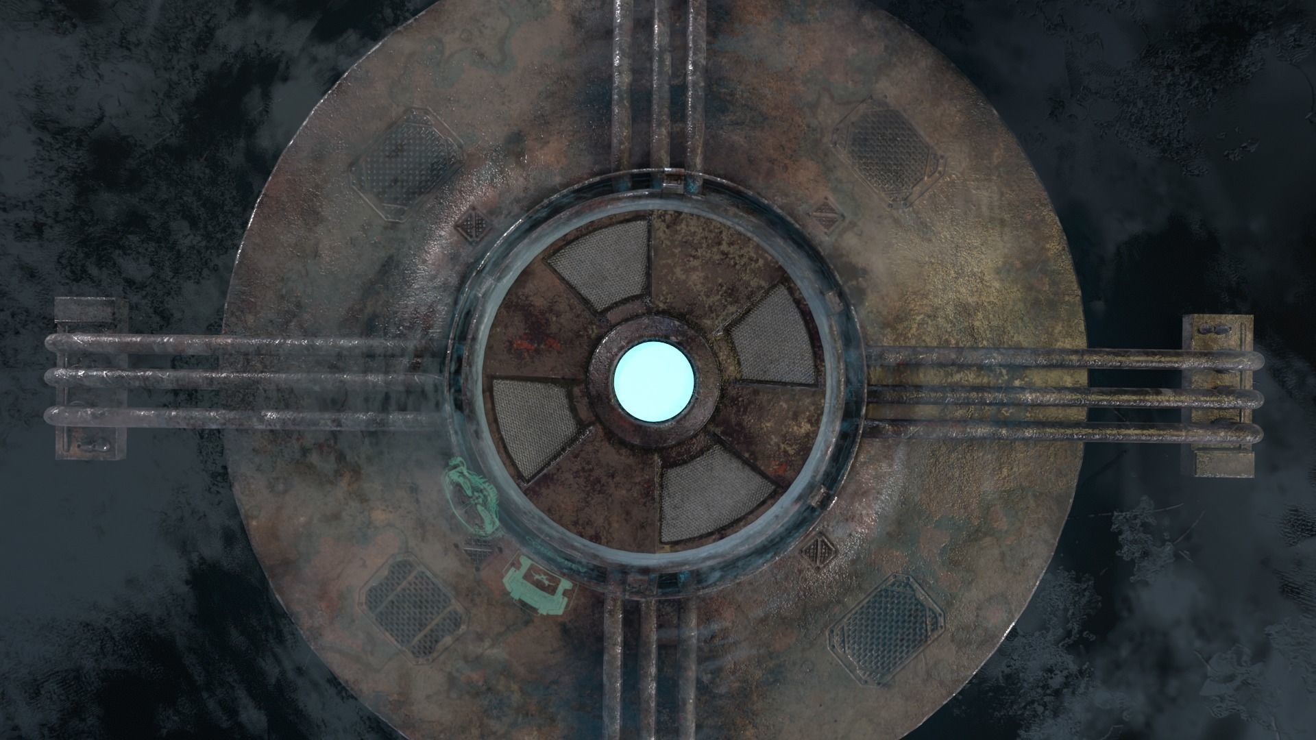 Sci-Fi Bacta Tank Low-poly 3D model_12