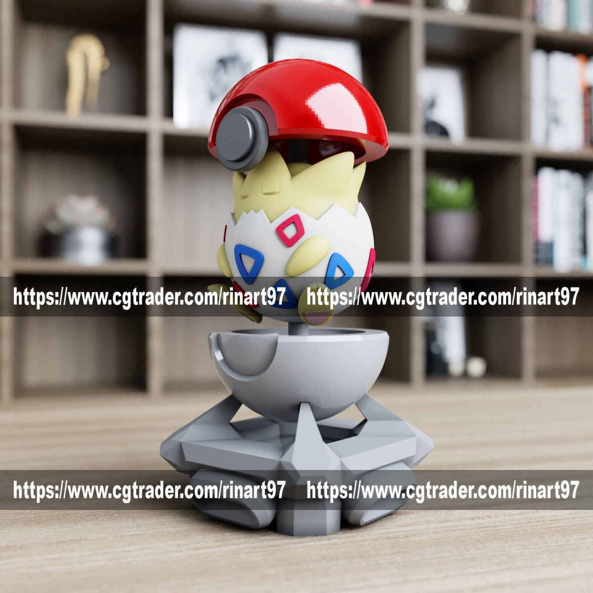 Togepi in the pokeball from Pokemon 3D print model_6
