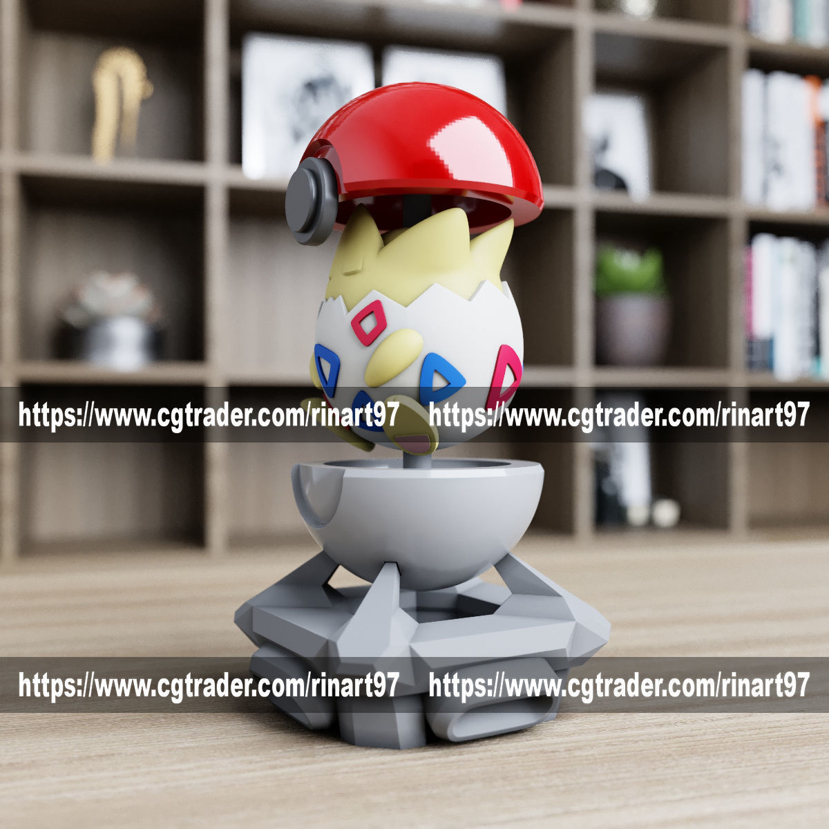 Togepi in the pokeball from Pokemon 3D print model_7