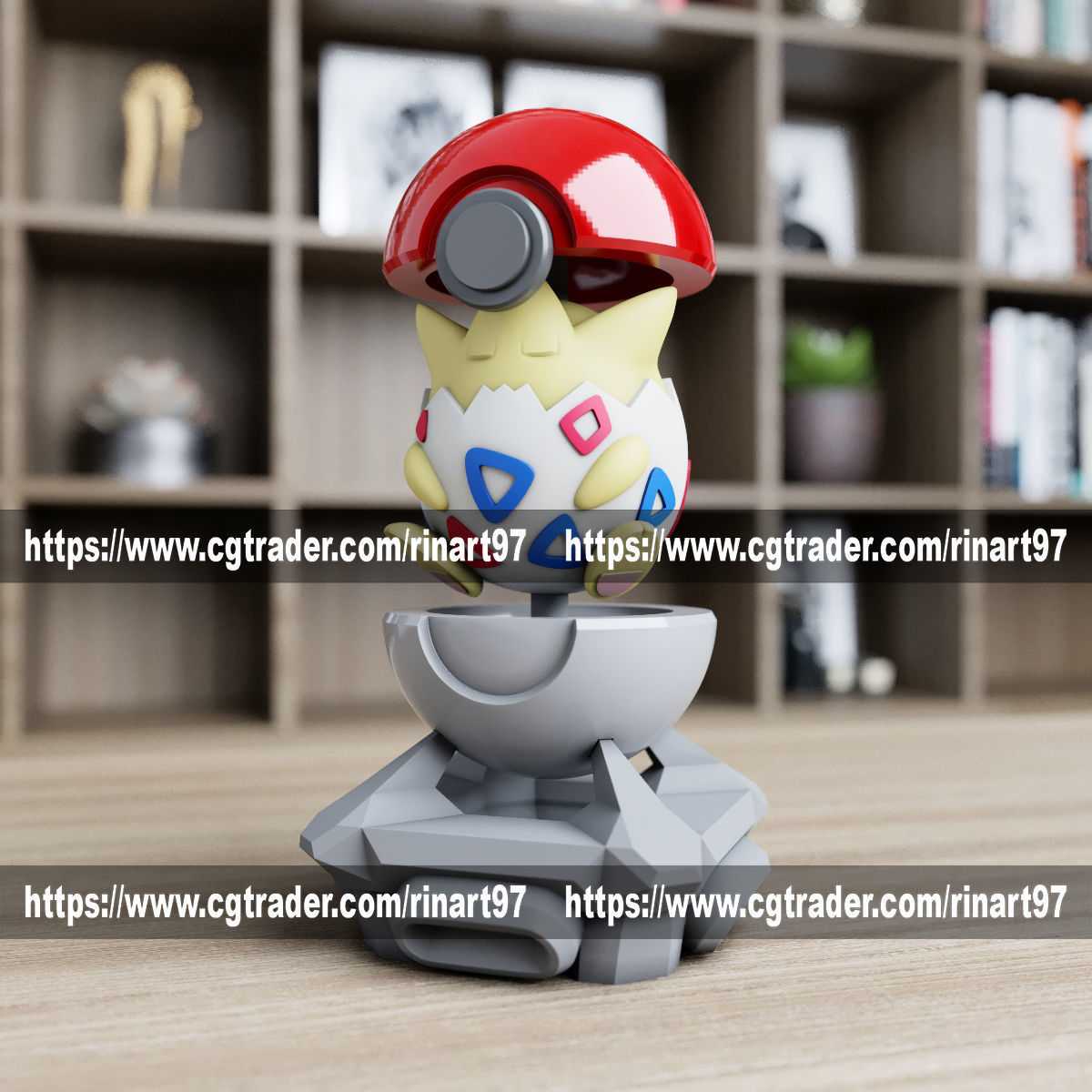Togepi in the pokeball from Pokemon 3D print model_5