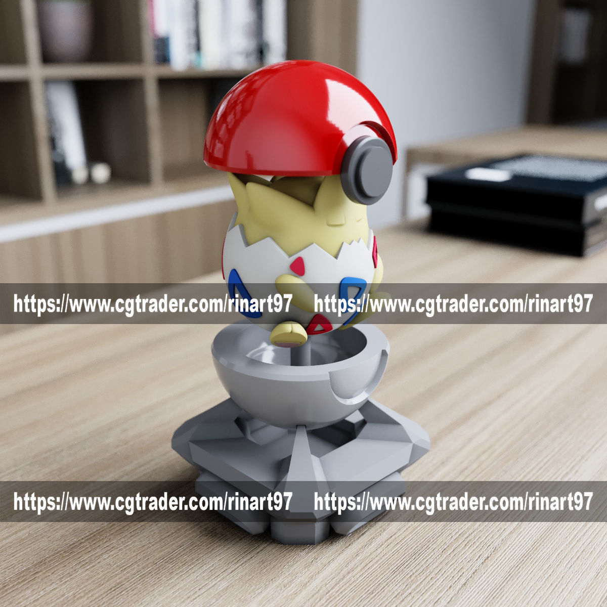 Togepi in the pokeball from Pokemon 3D print model_8