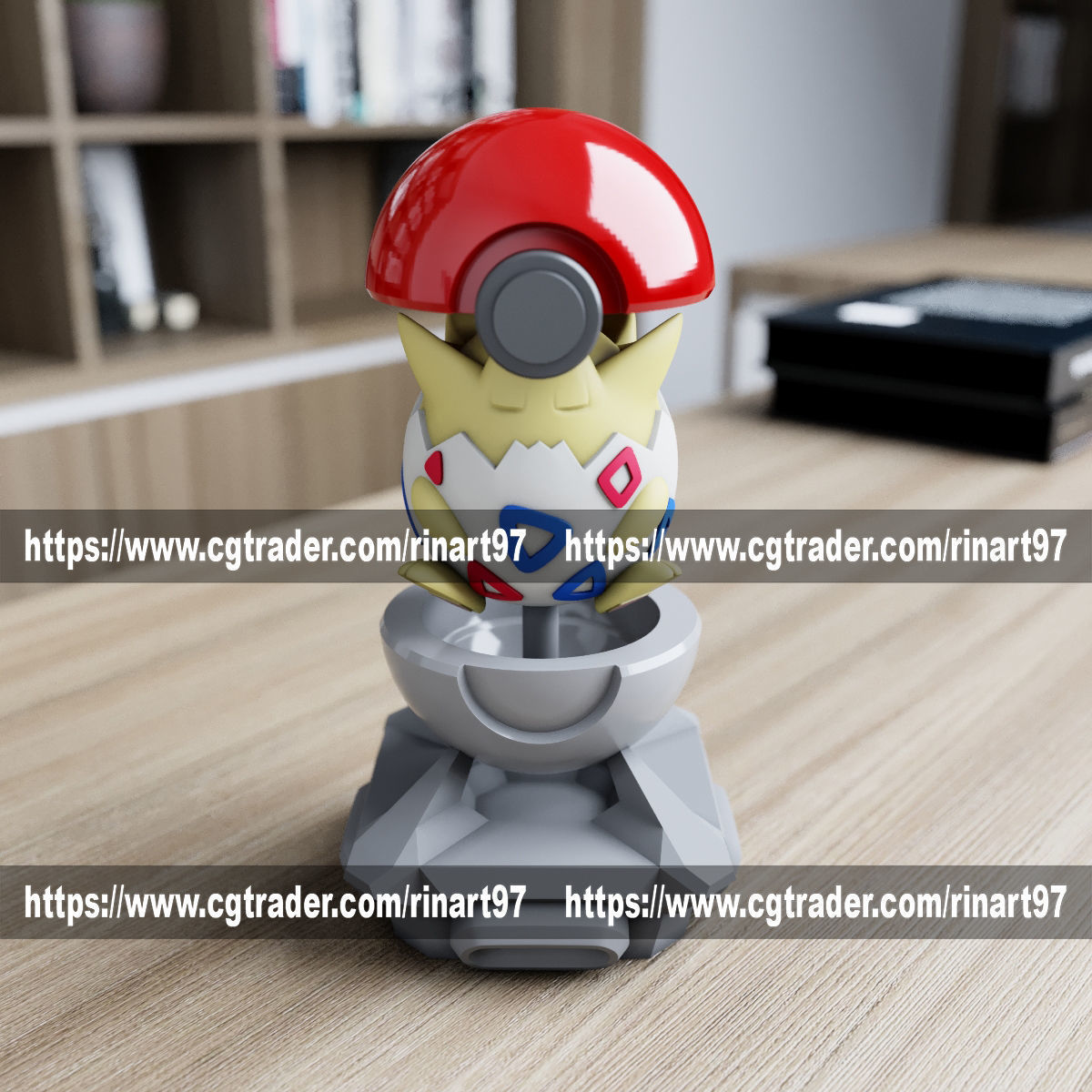 Togepi in the pokeball from Pokemon 3D print model_9