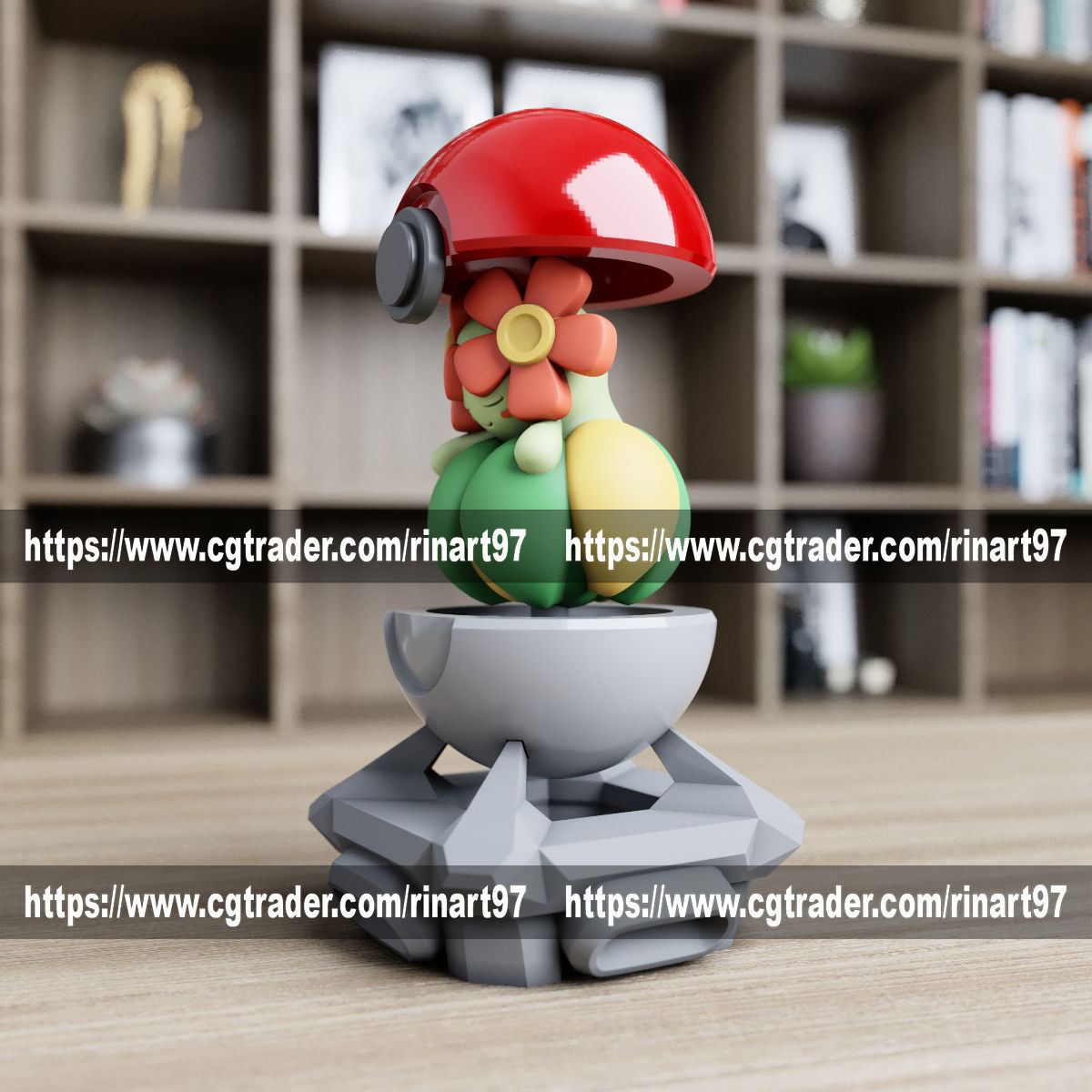 Bellossom in the pokeball from Pokemon 3D print model_7
