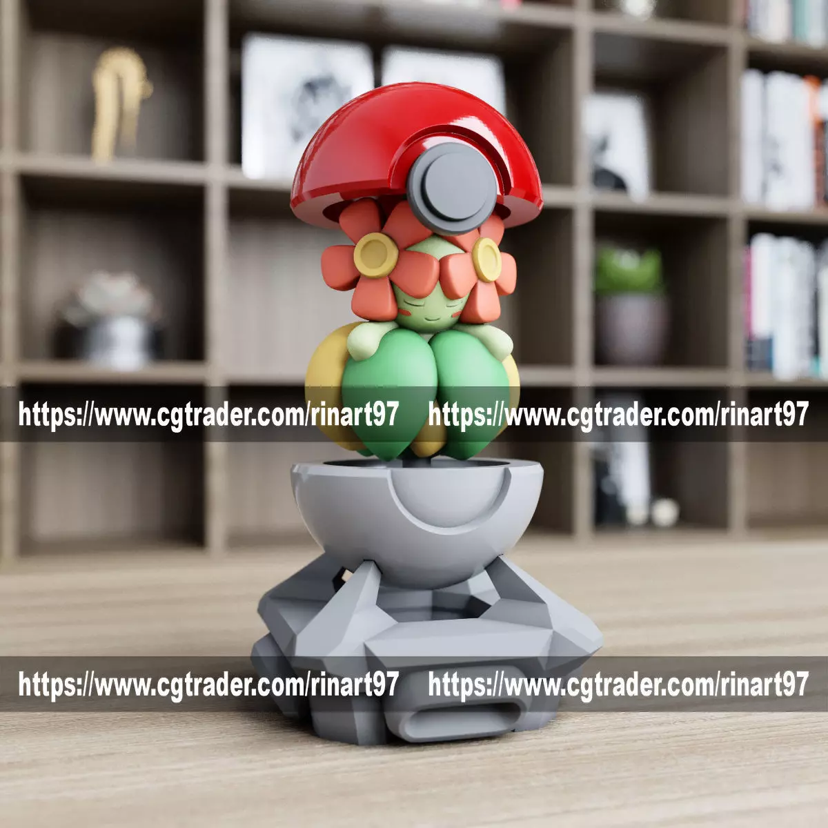 Bellossom in the pokeball from Pokemon 3D print model_0