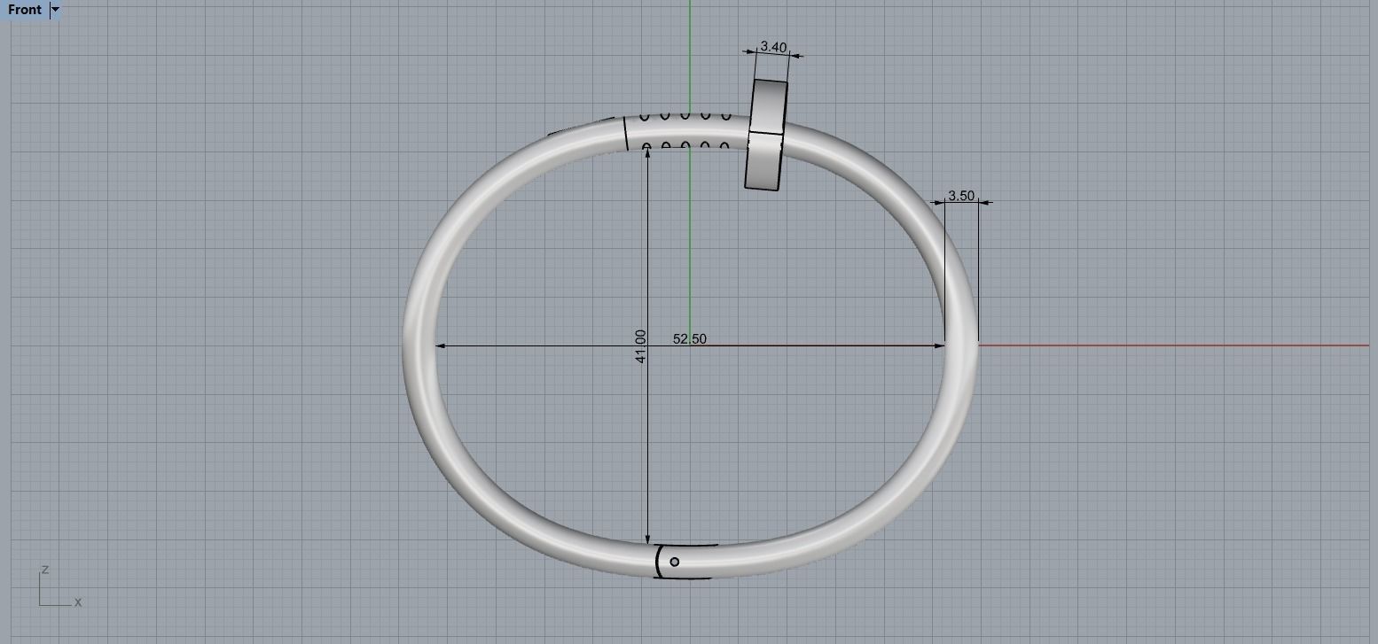 Juste un clou Bracelet 15 Size N109 3D print model_6