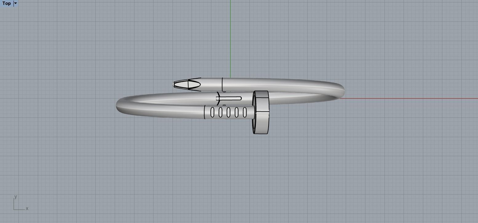 Juste un clou Bracelet 15 Size N109 3D print model_7