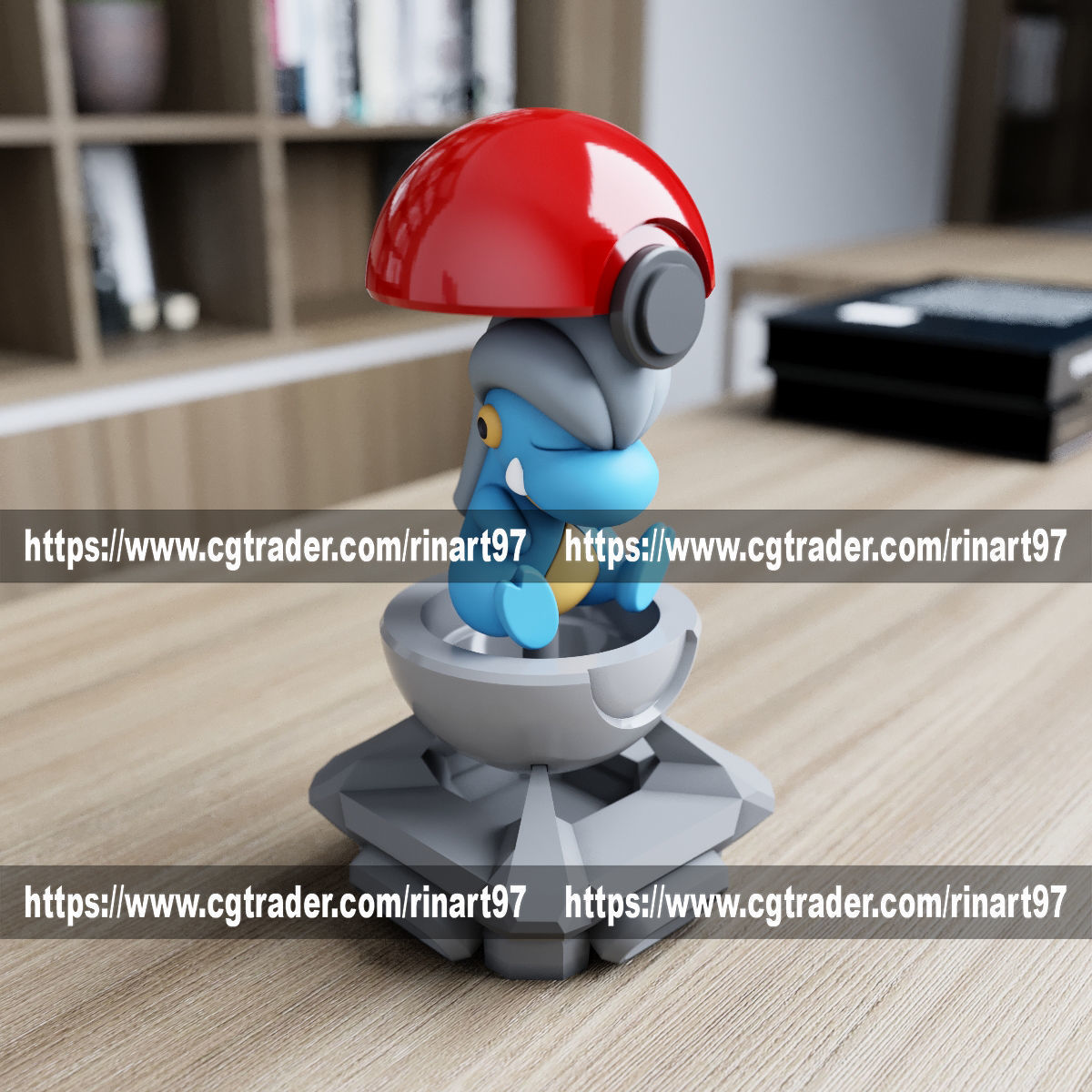 Bagon in the pokeball from Pokemon 3D print model_8