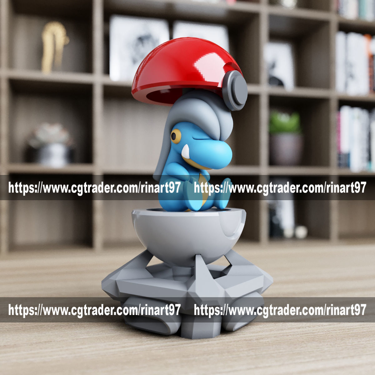 Bagon in the pokeball from Pokemon 3D print model_2