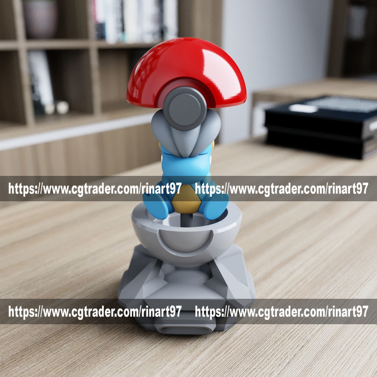 Bagon in the pokeball from Pokemon 3D print model_9