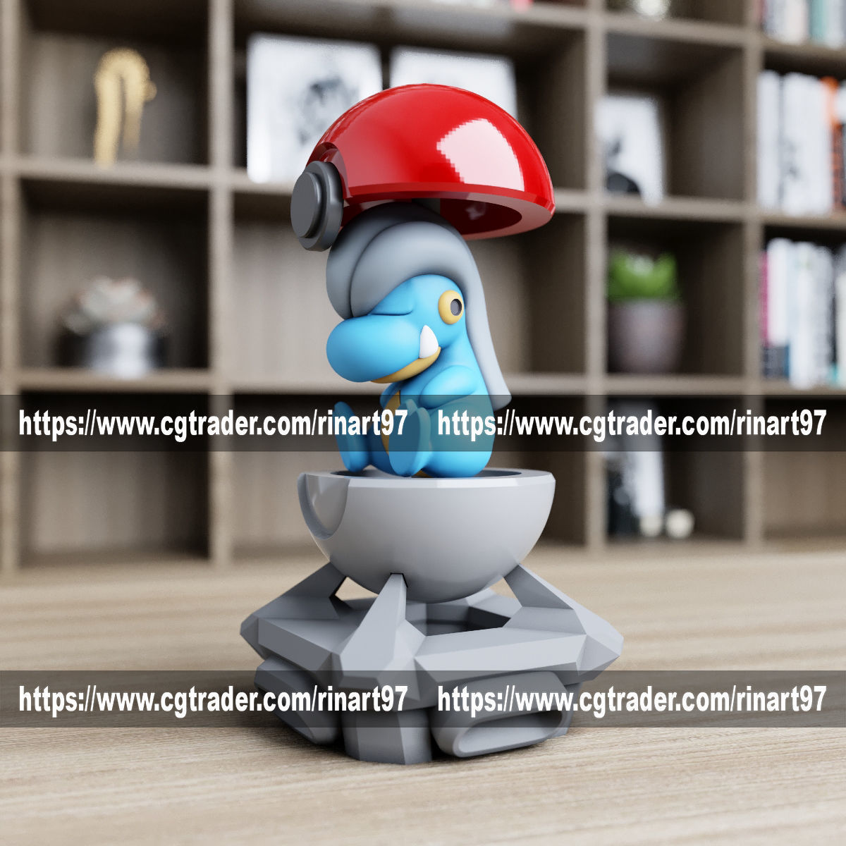 Bagon in the pokeball from Pokemon 3D print model_7