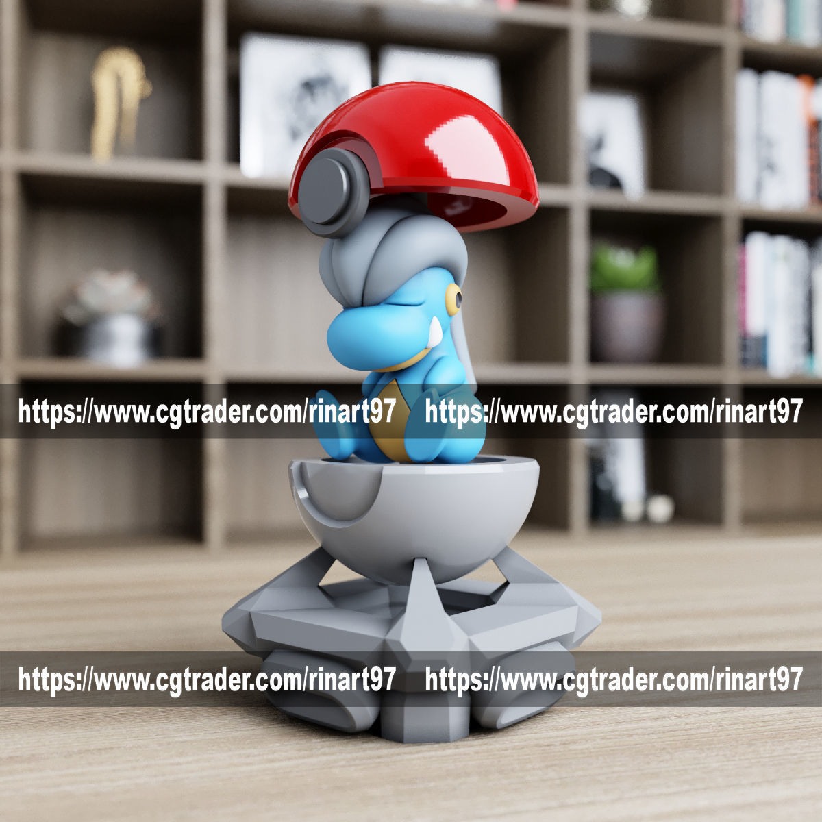 Bagon in the pokeball from Pokemon 3D print model_6
